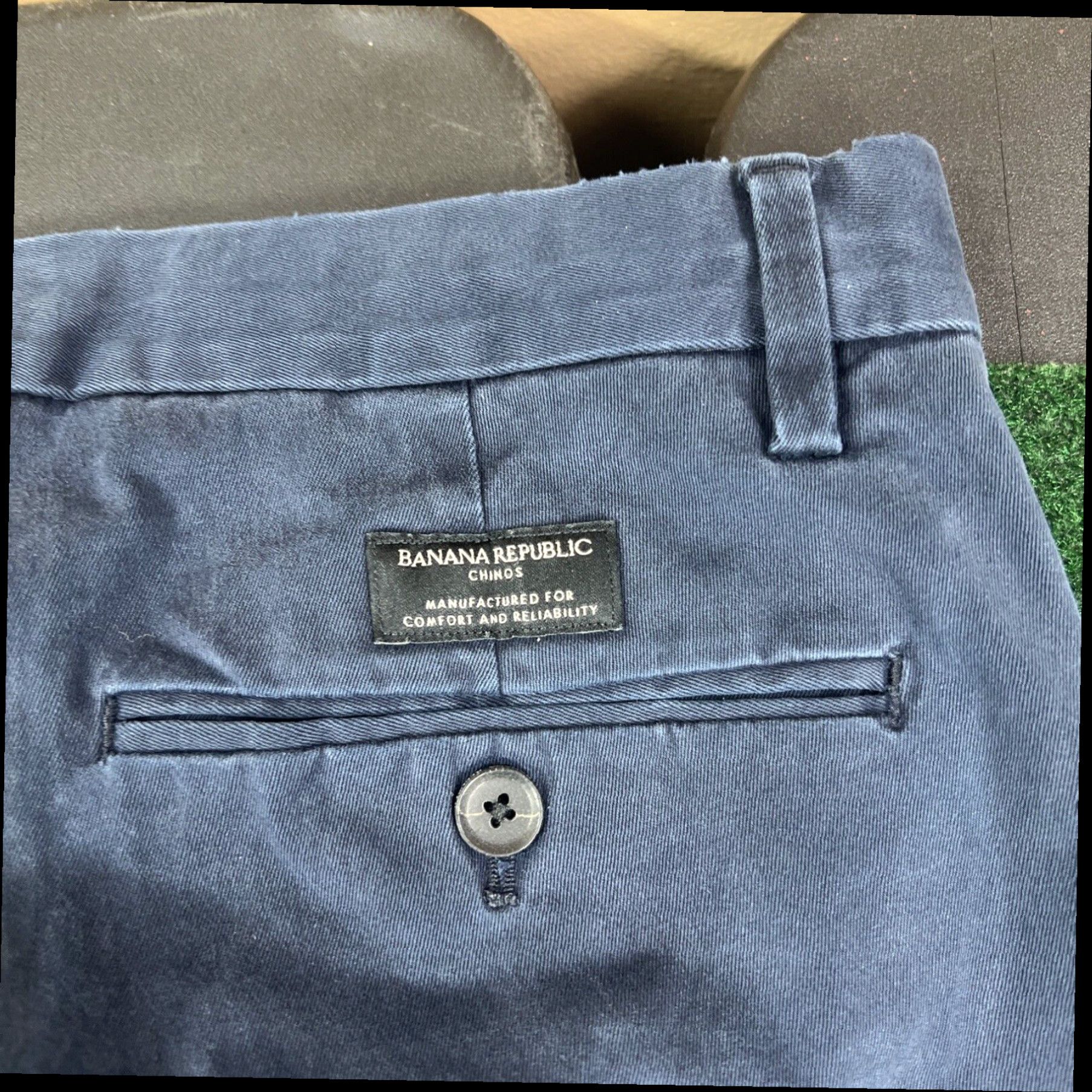 Banana Republic Banana Republic Aiden Men's Slim Fit Navy Blue Twill Chino Size 32x32 Size ONE SIZE - 3 Thumbnail