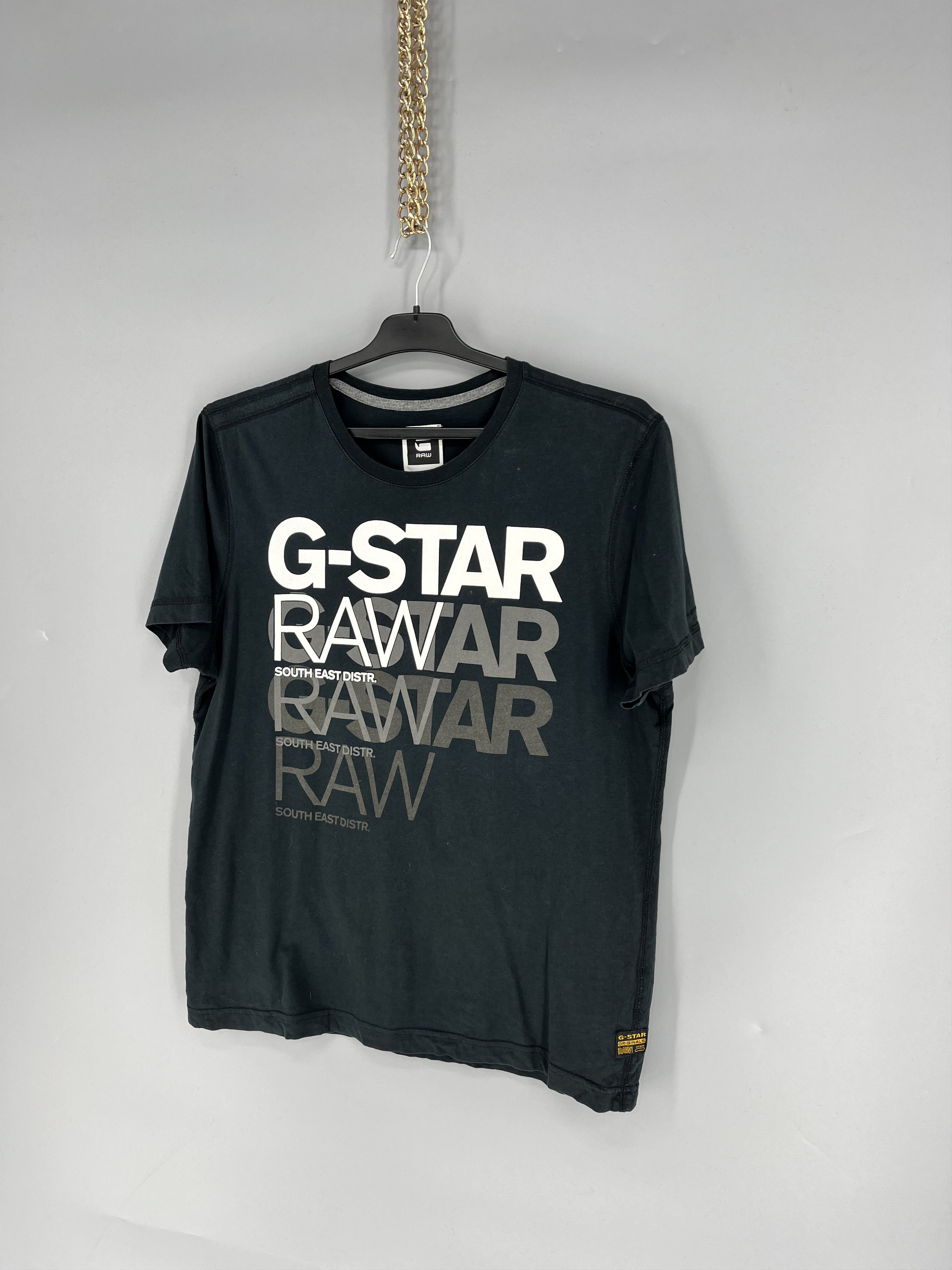 G-Star Vintage G-Star Raw T-Shirt Black Big Centre Logo Size m Size US M / EU 48-50 / 2 - 3 Thumbnail