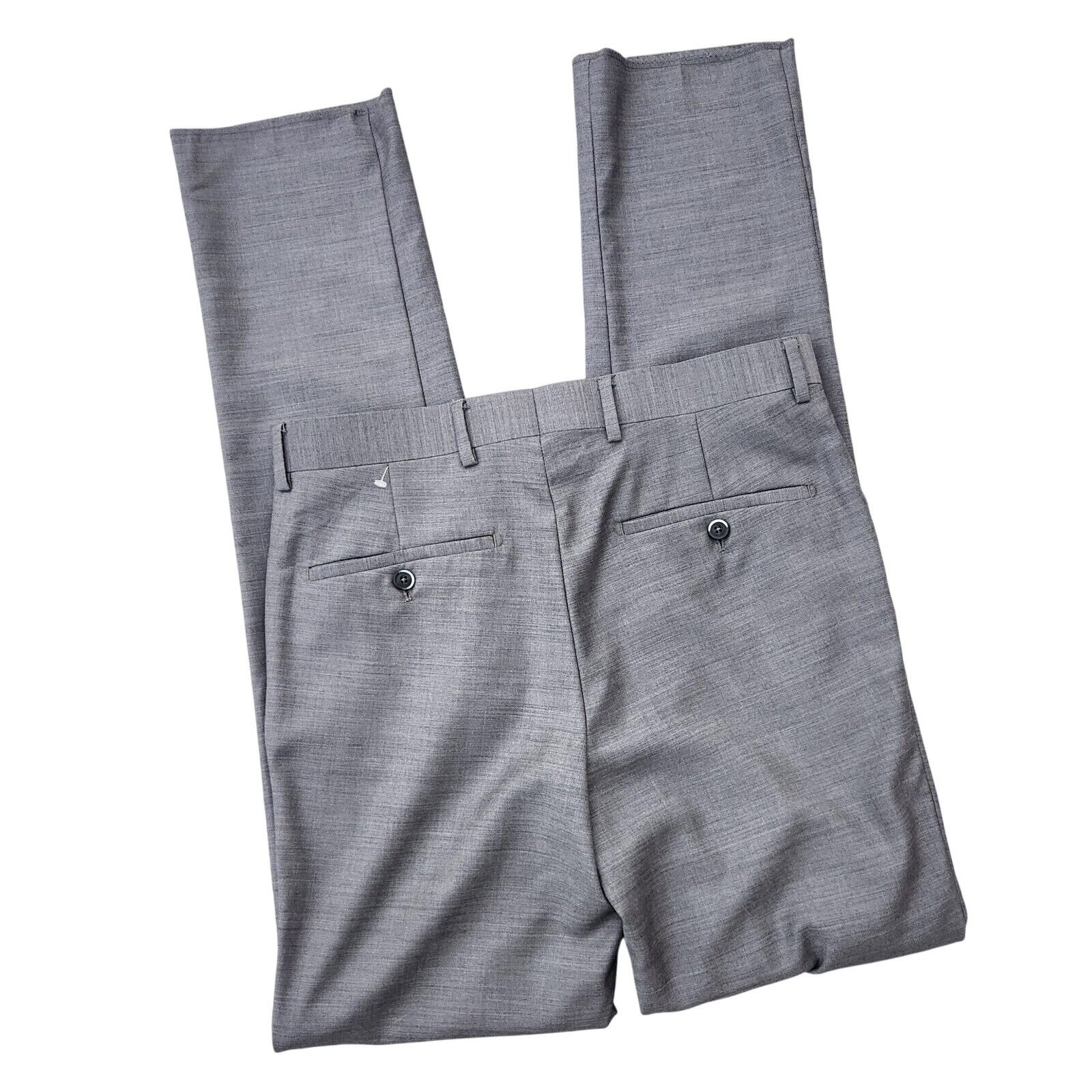 Zanetti Zanetti Men's Gray Wool Flat Front Suit Pants Size 32R Size US 32 / EU 48 - 4 Thumbnail
