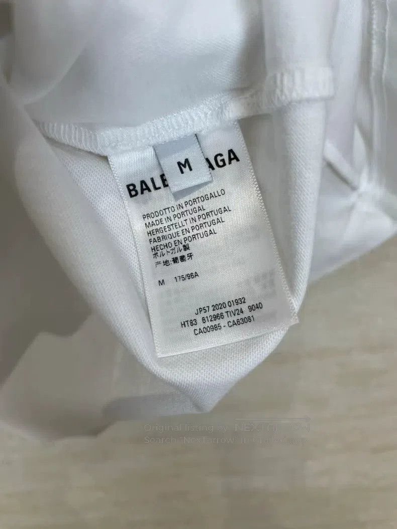 Balenciaga Balenciaga White Crew Print Short Sleeve Size US M / EU 48-50 / 2 - 4 Thumbnail