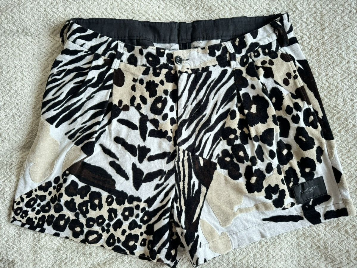 4SDesigns Color-Block Animal Print Shorts