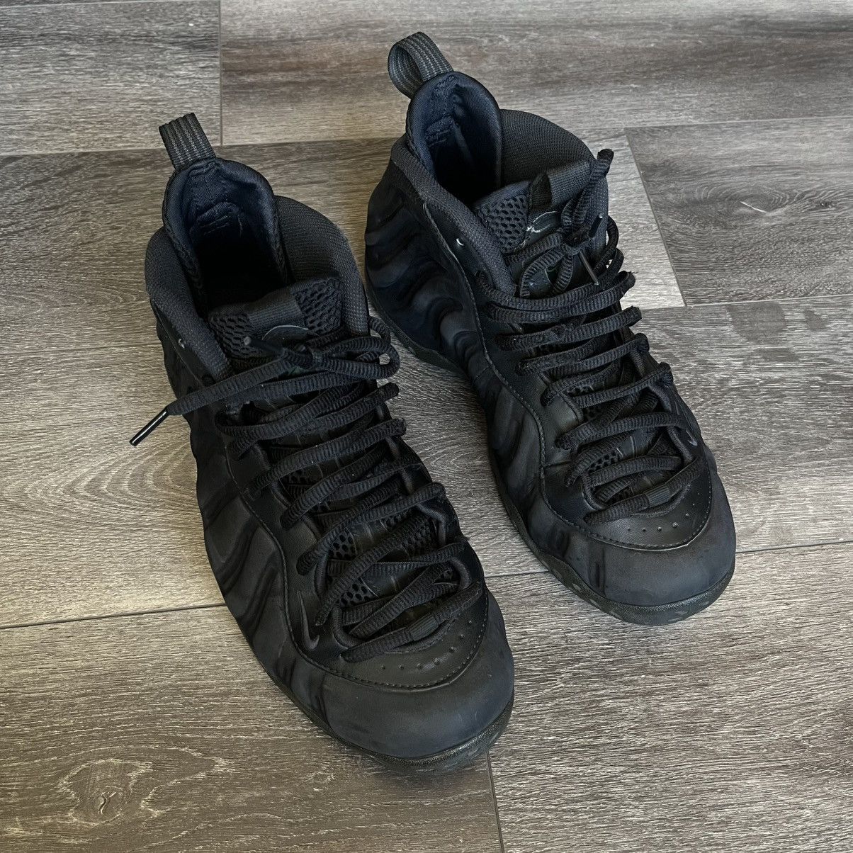 Vintage Nike Air Foamposite One Prm Triple Black Seude Shoes