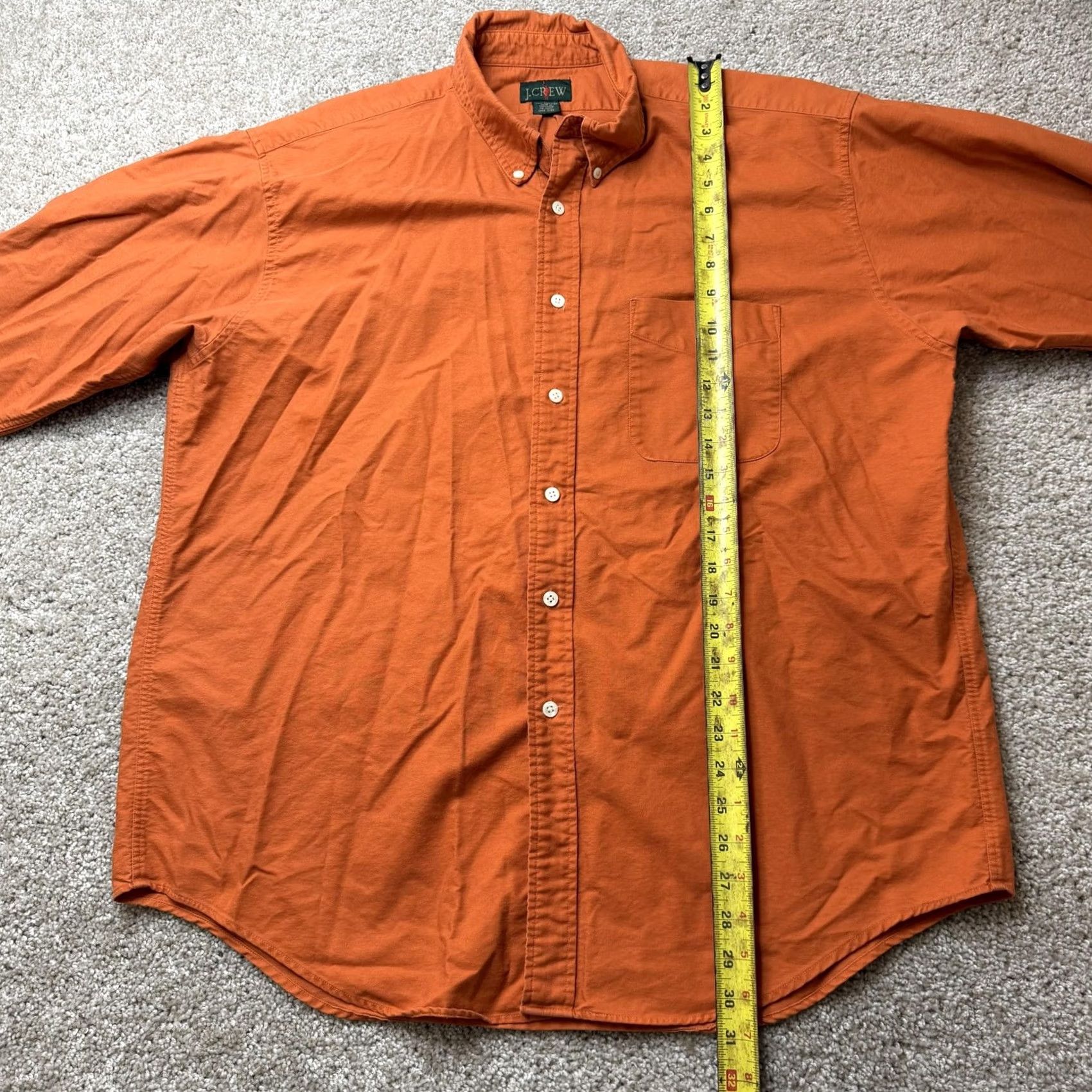 J.Crew J.Crew Shirt Mens XL Orange Solid Long Sleeve Button Up Cotton Casual Fall Size US XL / EU 56 / 4 - 5 Thumbnail