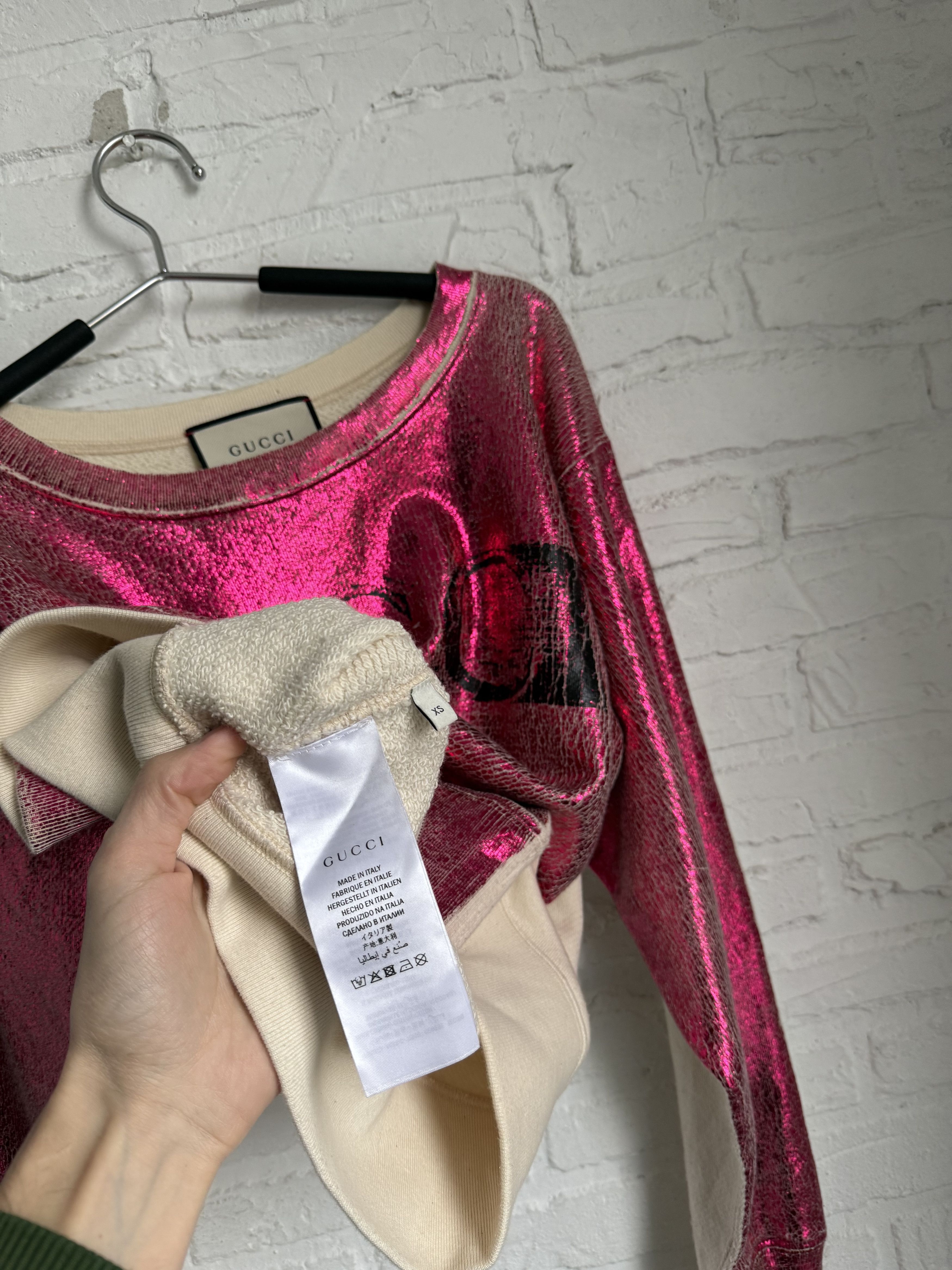 Gucci Gucci Blind For Love Metallic Pink Logo Sweatshirt Crewneck Size XS / US 0-2 / IT 36-38 - 6 Thumbnail