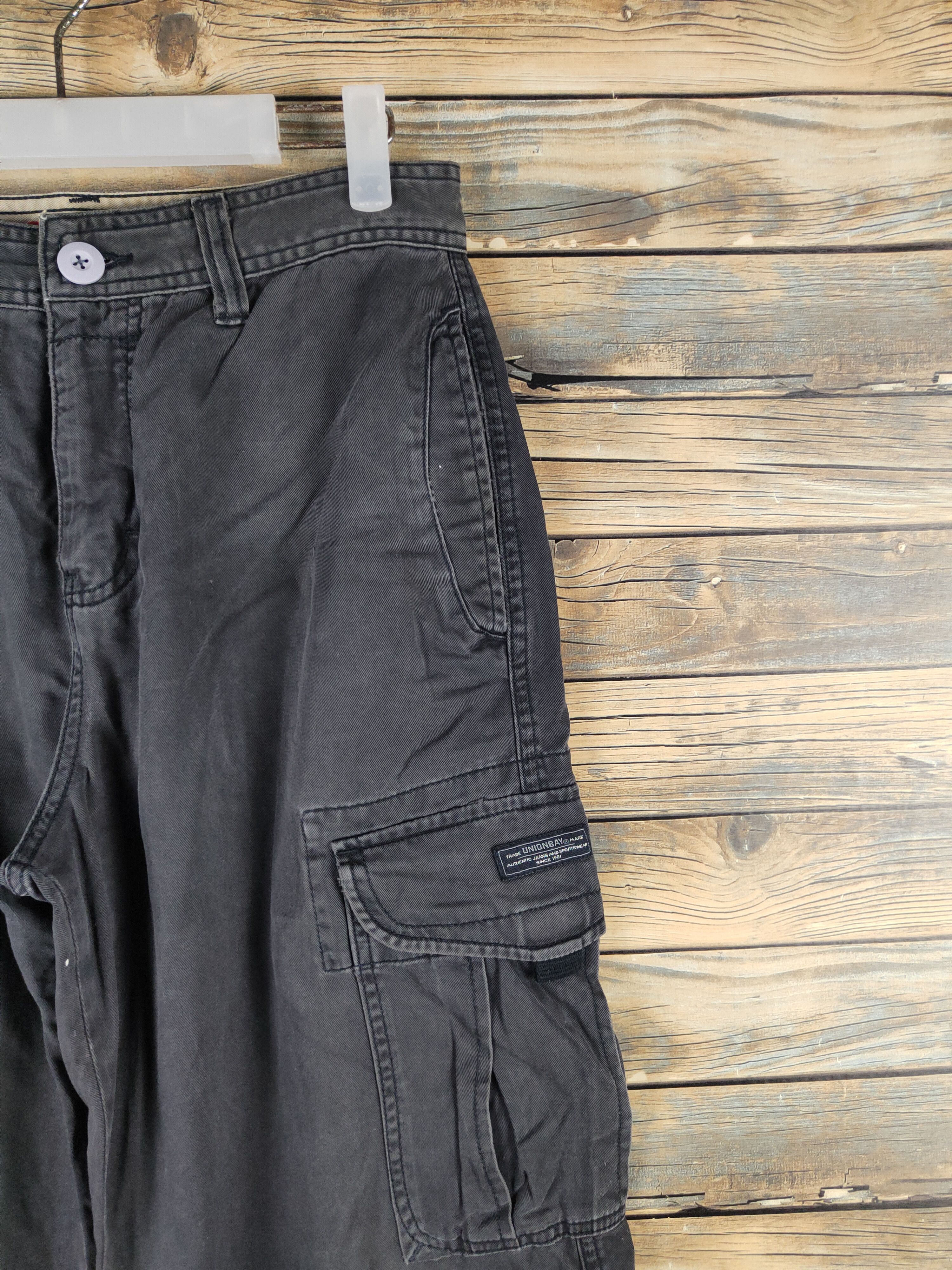 Japanese Brand DL Unionbay Black Multipocket Cargo Pants #2621 Size US 29 - 6 Thumbnail