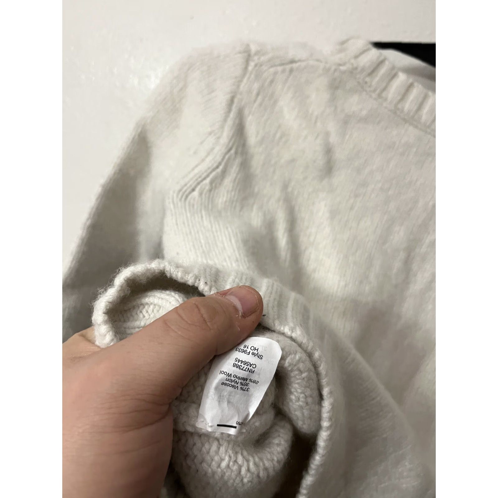J.Crew J Crew Sweater M Merino Wool Blend Waffle Knit White Office Cozy Preppy Size M / US 6-8 / IT 42-44 - 4 Thumbnail