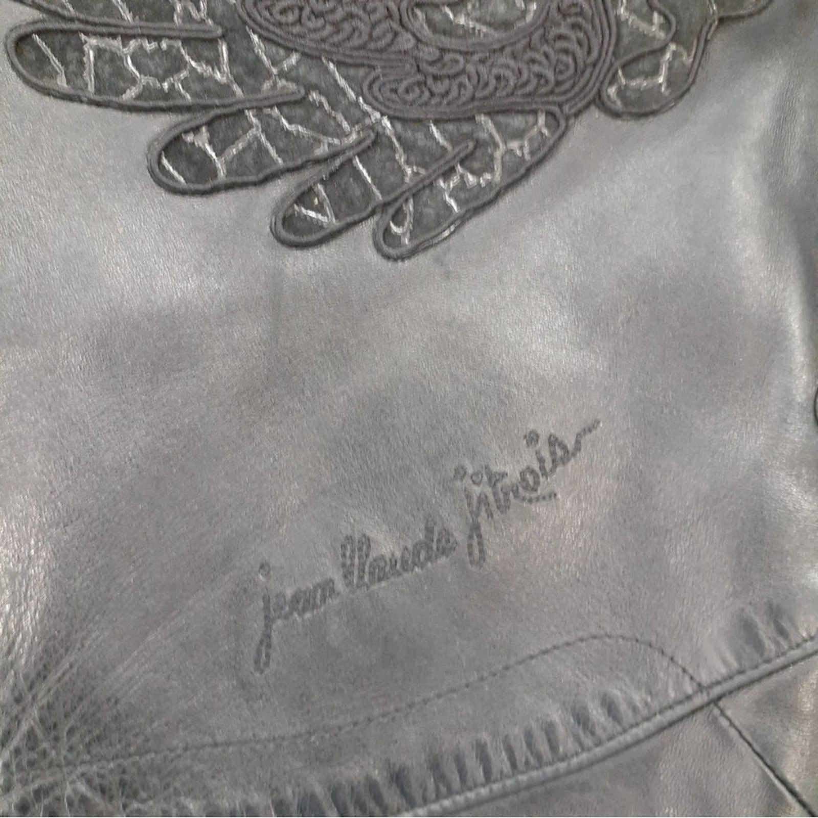 Other JEAN CLAUDE JITROIS BLACK LEATHER OPEN FRONT SIGNED JACKET Size US L / EU 52-54 / 3 - 6 Thumbnail