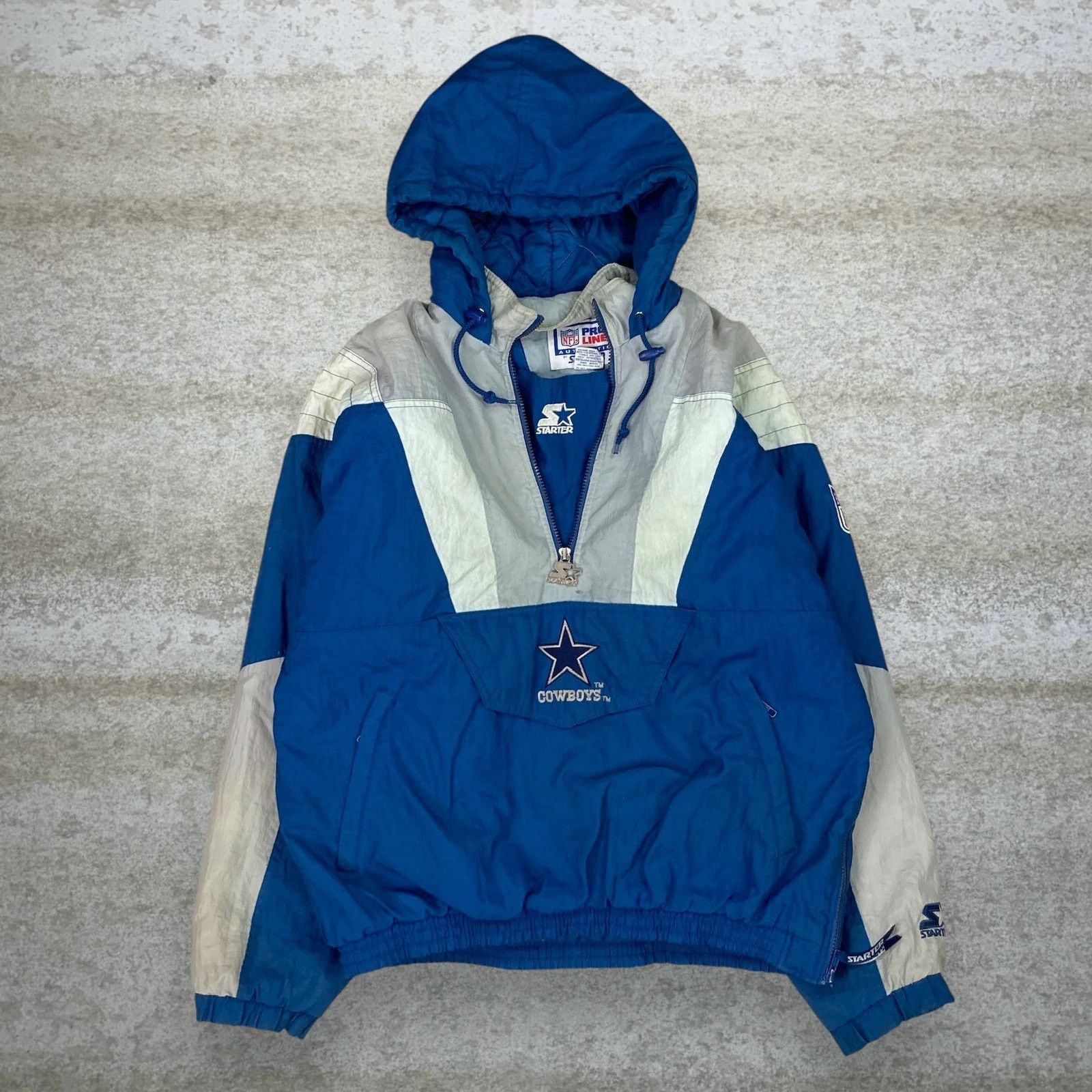 Starter Vintage Y2K Starter Cowboys Puffer Jacket Mens L Blue White Size US L / EU 52-54 / 3 - 2 Thumbnail