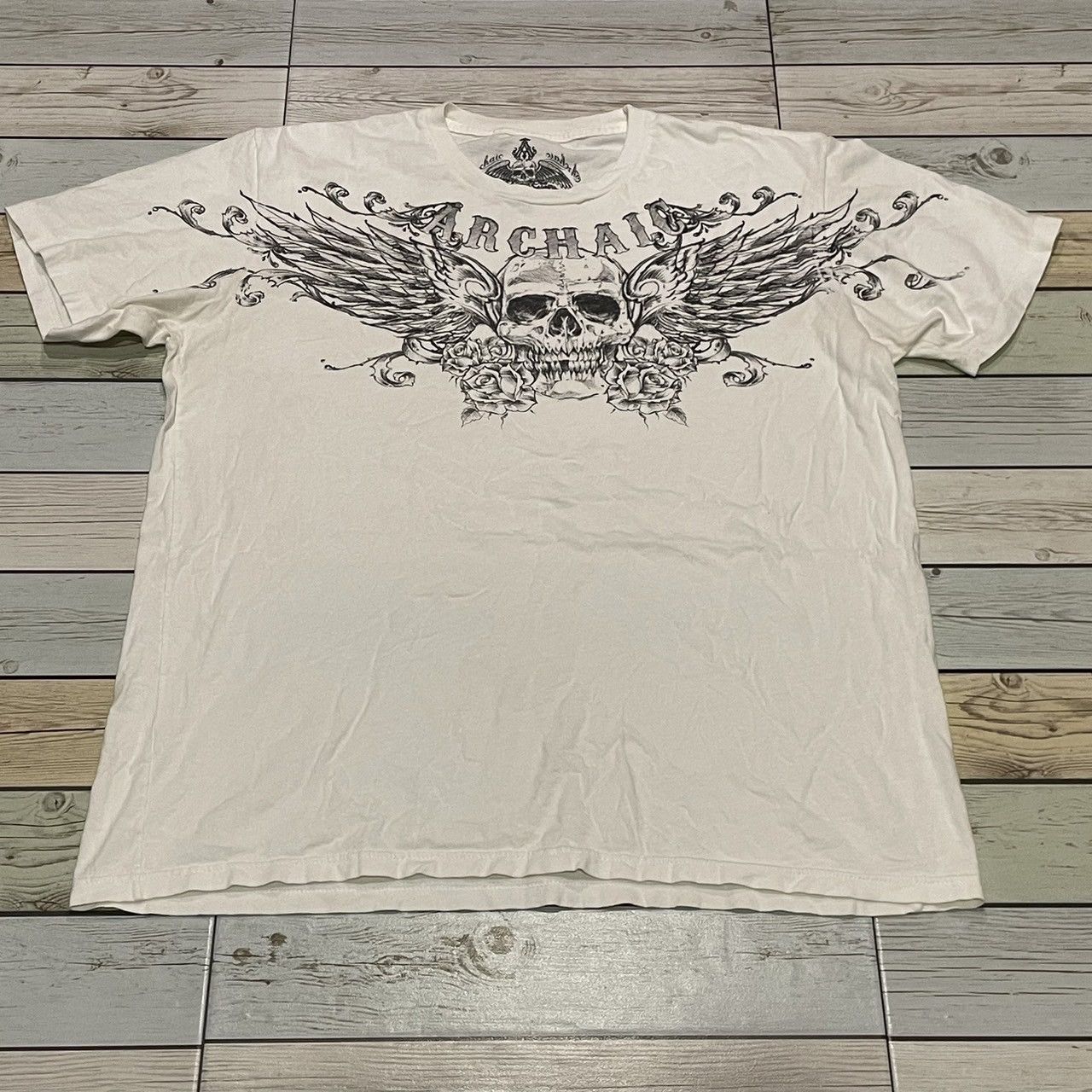 Affliction × Ed Hardy × Tapout Rare Wings Cross Tee Y2K Affliction Style Size US L / EU 52-54 / 3 - 1 Thumbnail