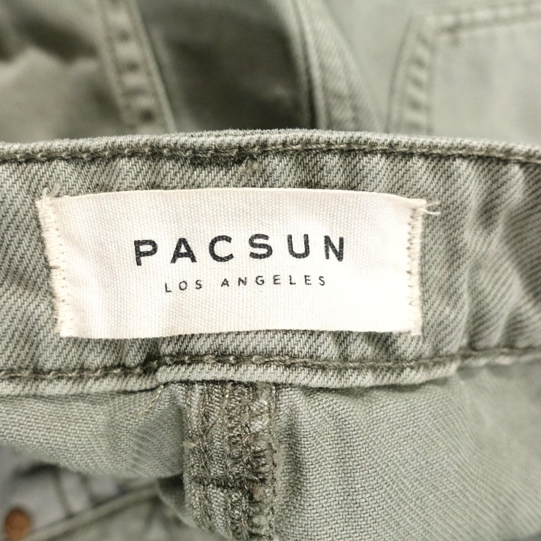 Pacsun VINTAGE PacSun High Rise Shorts Womens 25 Green Denim Raw Hem Casual Summer Distressed Size 42" / US 20 - 7 Thumbnail