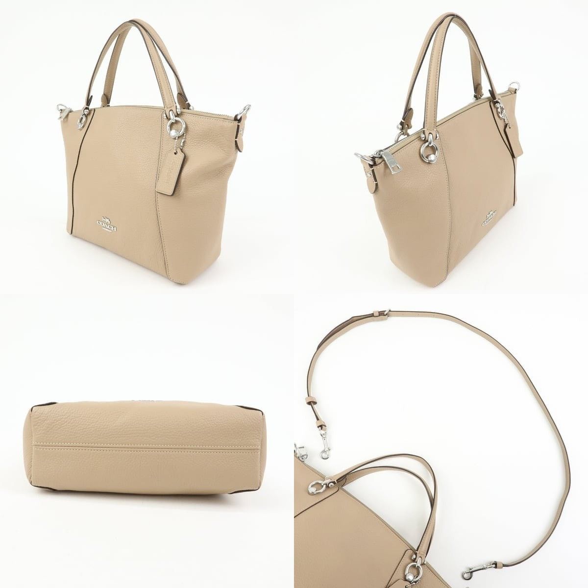 Coach Coach Kacey Leather Shoulder Bag Beige Size ONE SIZE - 3 Thumbnail