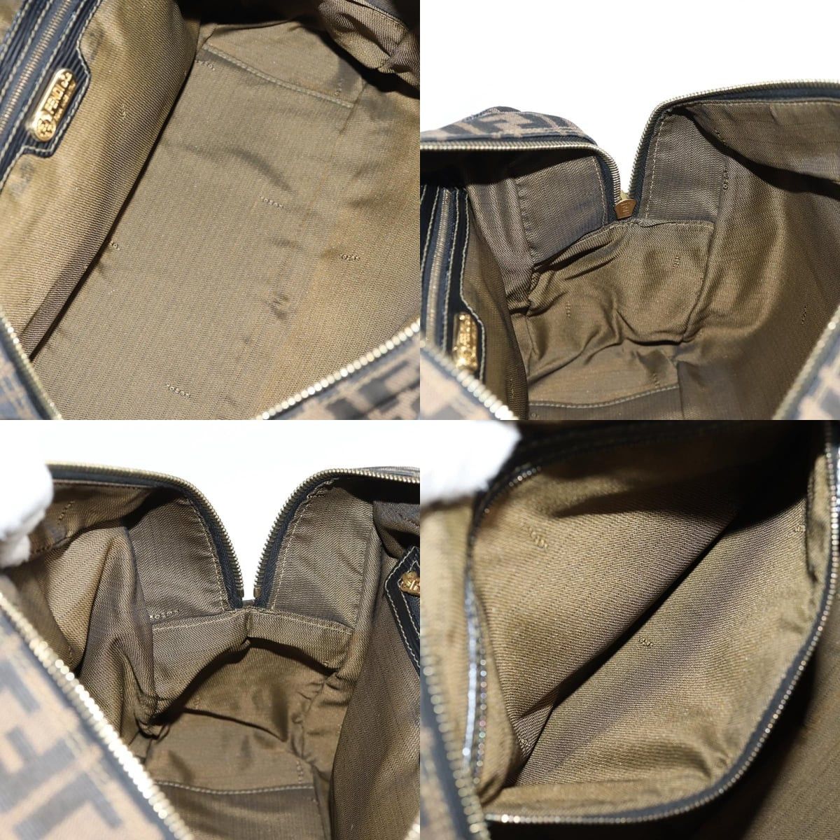 Fendi FENDI Zucca Canvas Hand Bag Black Brown Gold Size ONE SIZE - 12 Thumbnail