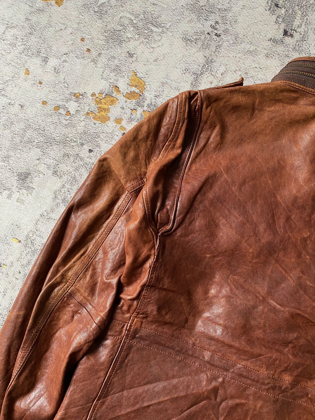 Leather Unlimited Japan Multipocket Patina Sheep Leather Jacket Size US M / EU 48-50 / 2 - 9 Thumbnail