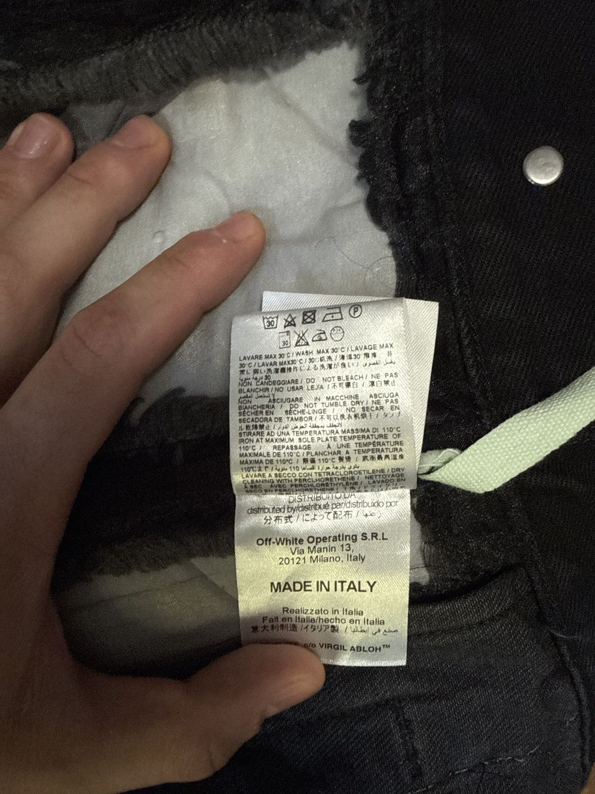 Off-White Off White Black Denim Organza Mesh Panel Frayed Jacket Size US S / EU 44-46 / 1 - 10 Thumbnail