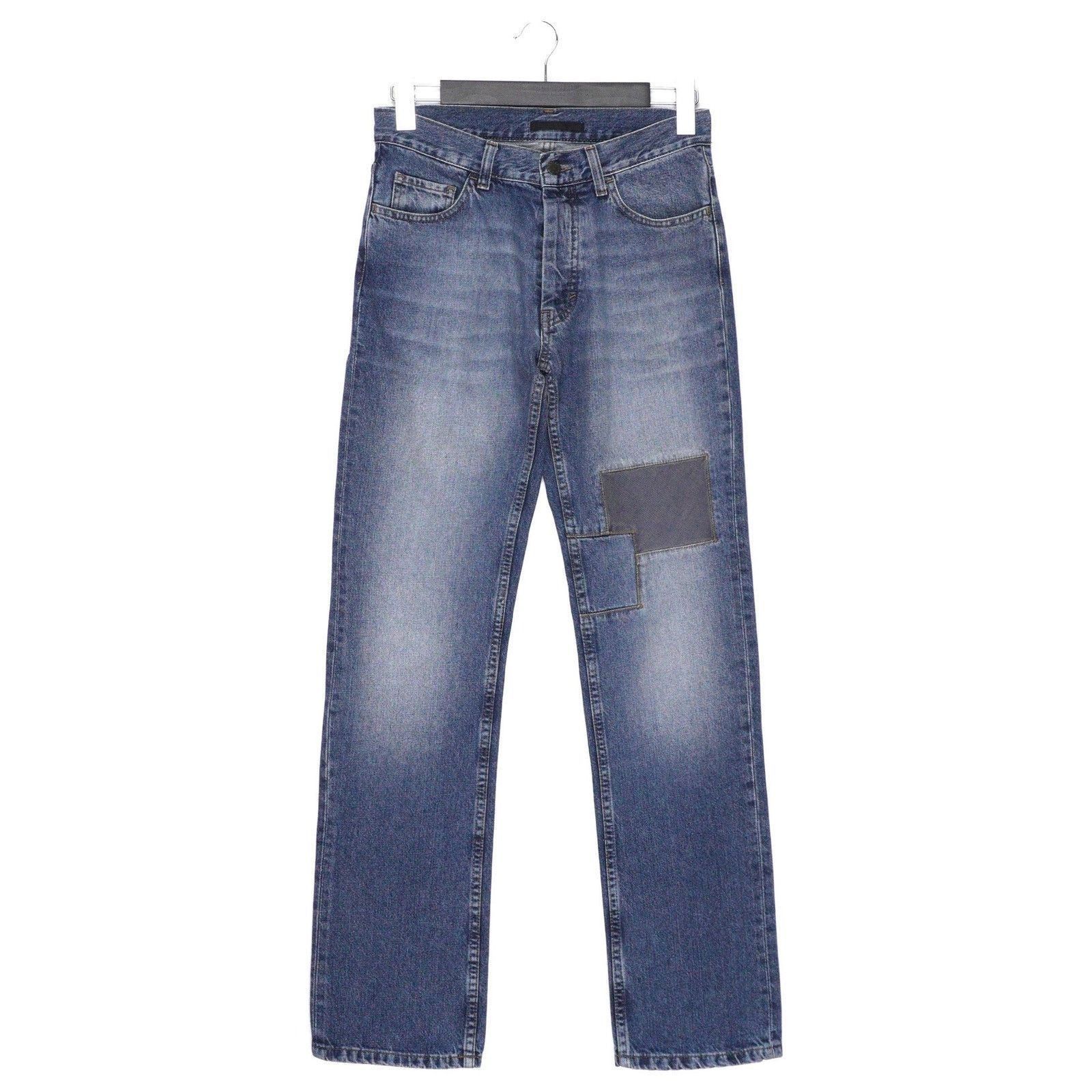 Prada Prada 2000 Linea Rossa Tab Patchwork Indigo Denim Pant Jeans Size US 29 - 1 Thumbnail