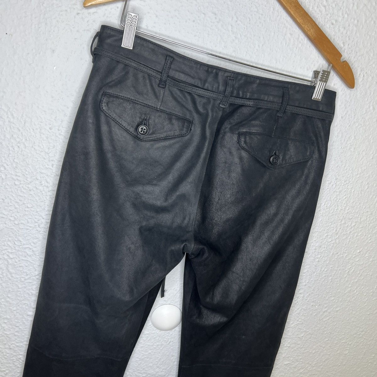 Ann Demeulemeester Ann Demeulemeester Genuine Leather Pants Trousers Black Size 27" / US 4 / IT 40 - 7 Thumbnail