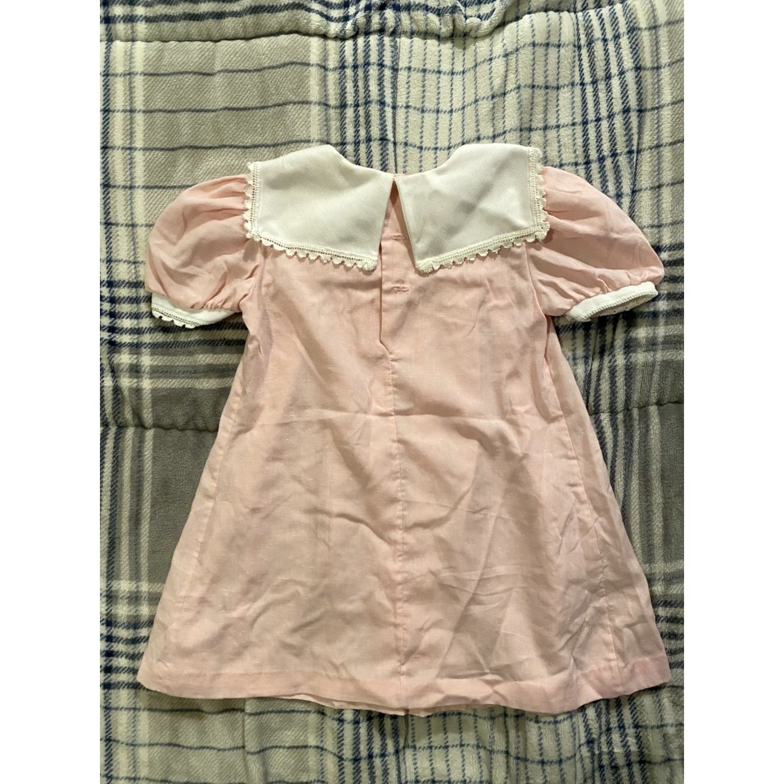 Vintage VINTAGE Cinderella Farm Dress Pink Girls Size 5 60s-70s Made In USA Victorian Polyester Girls 5 United States Cinderella Size ONE SIZE - 2 Thumbnail