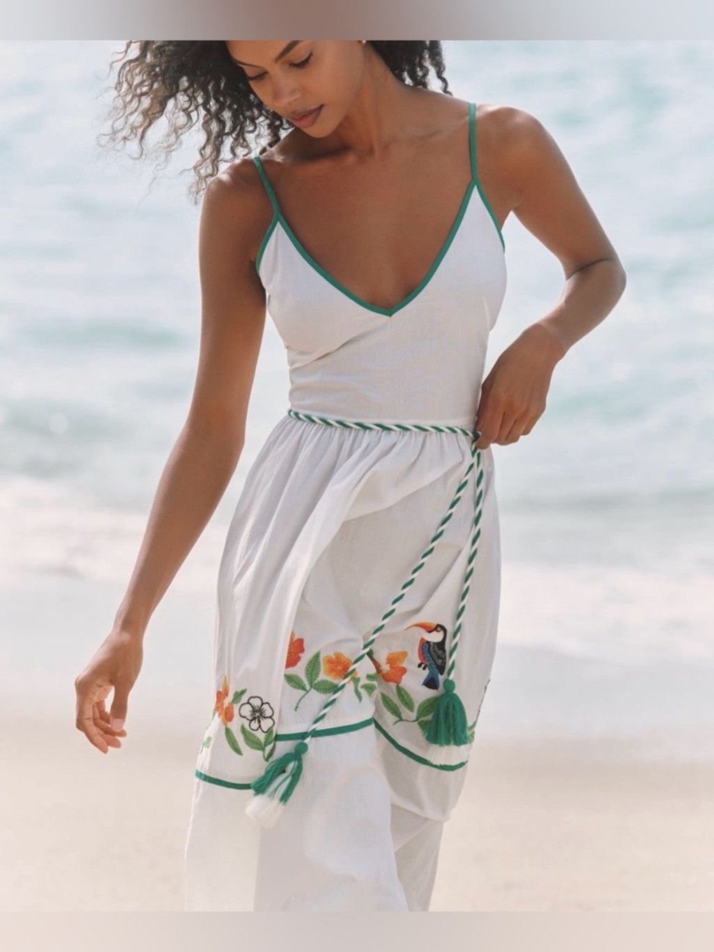 Anthropologie Celandine Embroidered Midi Dress
