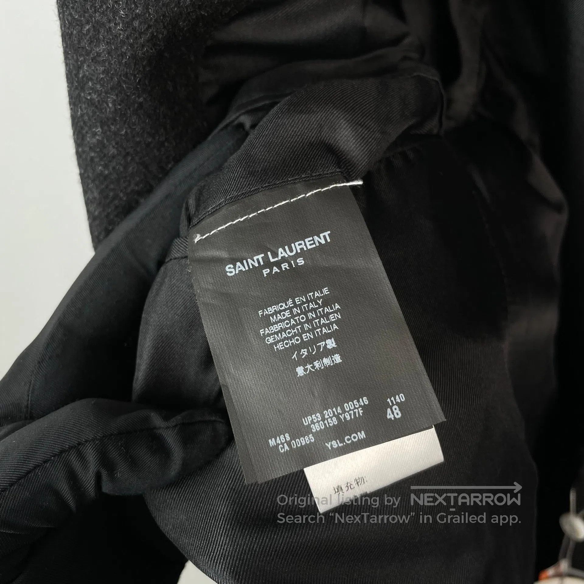 Saint Laurent Paris Saint Laurent Paris Black Gray Velvet Three Button Velvet Size US M / EU 48-50 / 2 - 6 Thumbnail