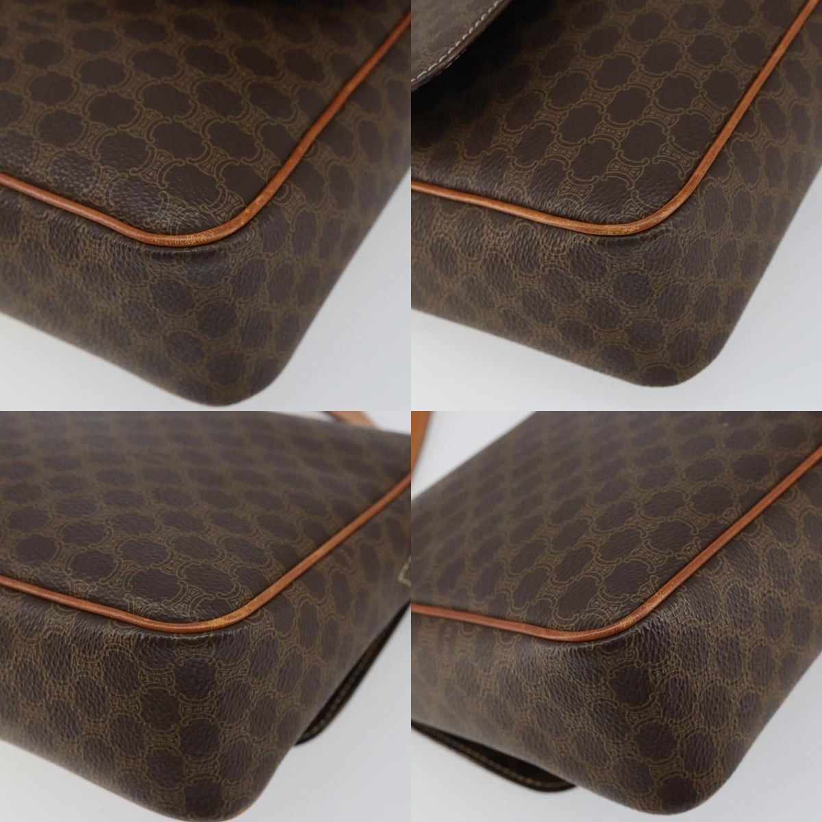 Celine CELINE Macadam Canvas Shoulder Bag Pvc Leather Brown Gold Size ONE SIZE - 10 Thumbnail