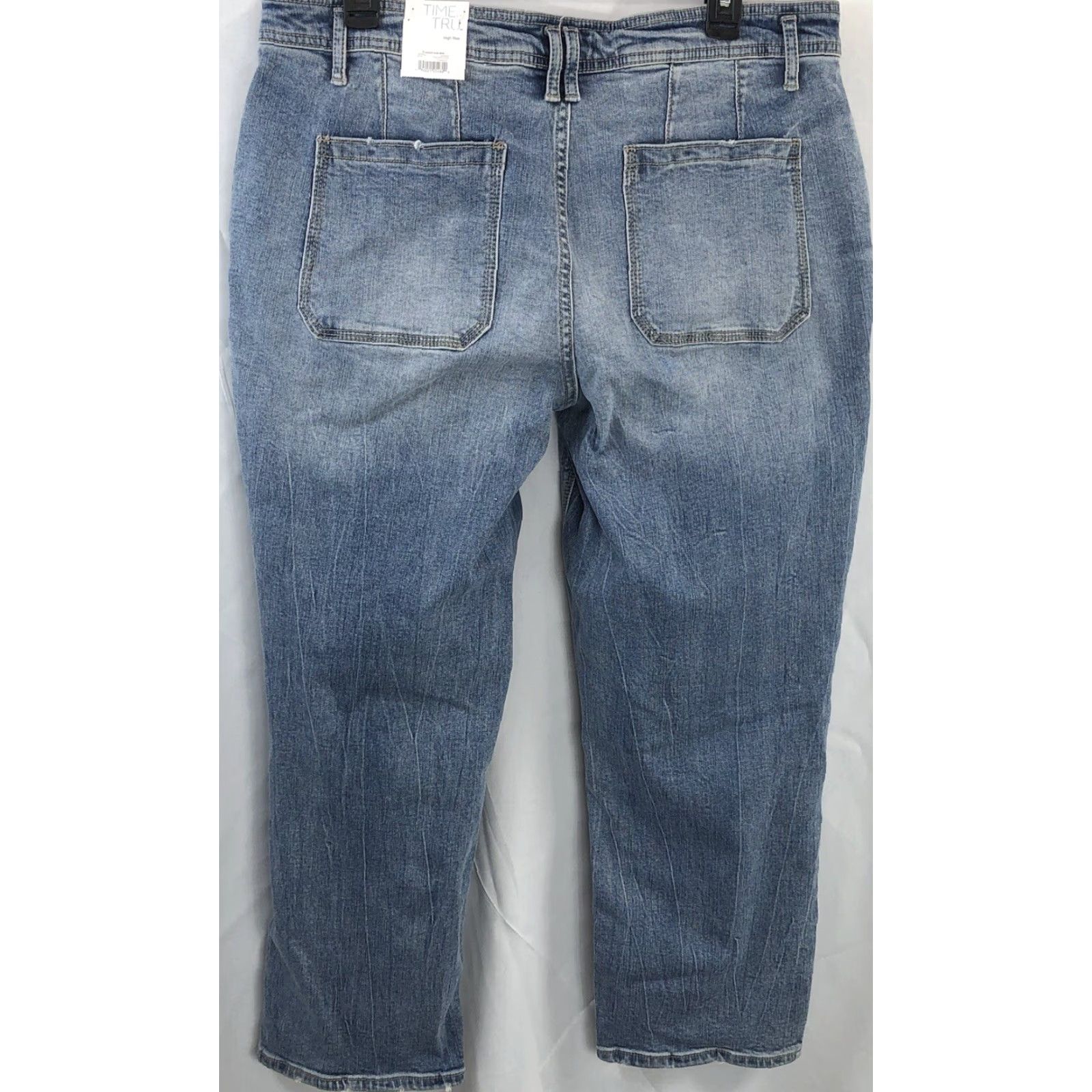 Vintage Time & Tru Utility Slim Blue Jean 16 LT Denim High Rise 34"W Cropped Pockets Size 38" / US 16 / IT 52 - 2 Thumbnail