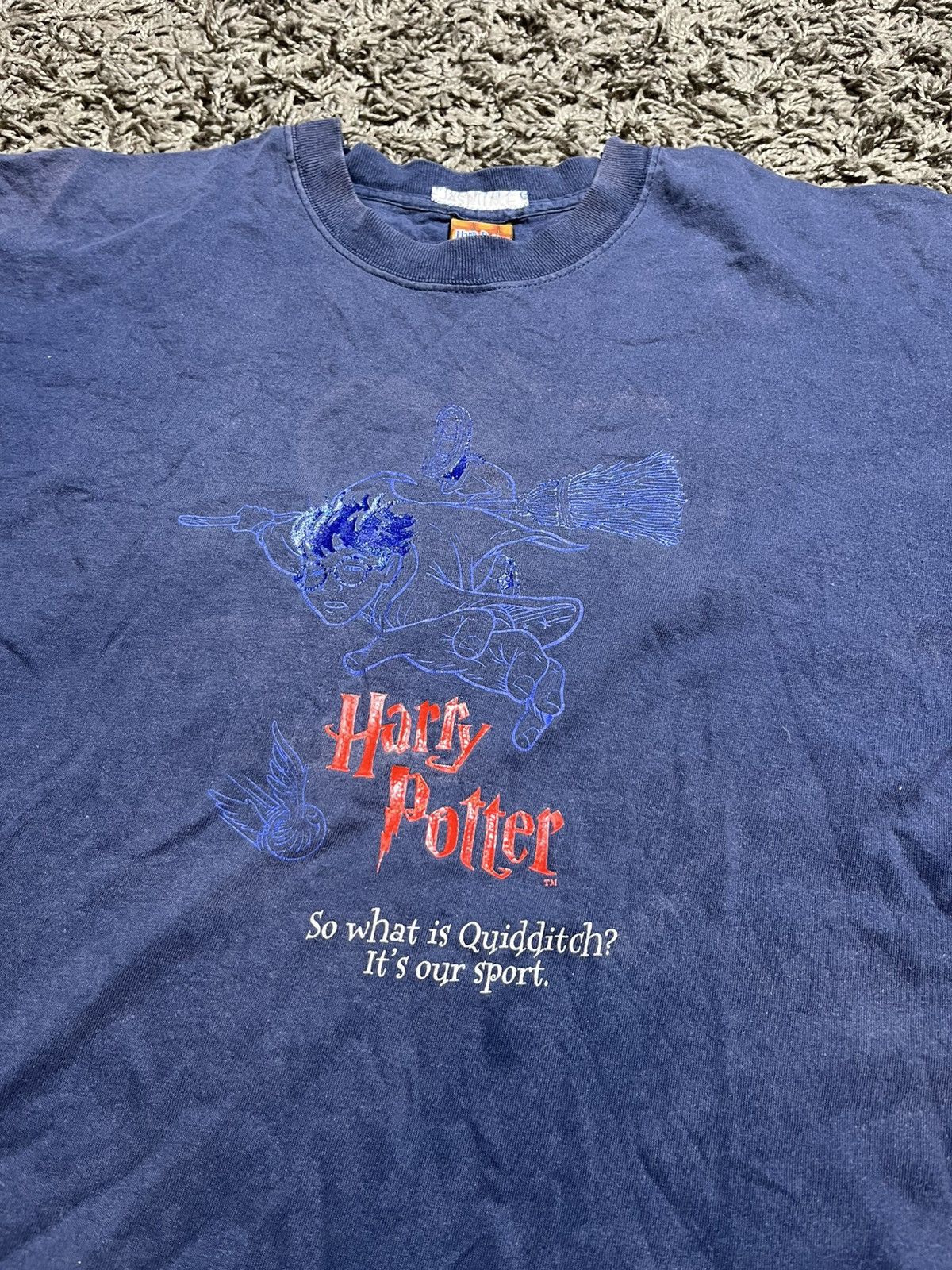 Vintage HARRY POTTER 2001 QUIDDITCH MAGIC WORLD MOVIE COTTON T-SHIRT Size US L / EU 52-54 / 3 - 2 Thumbnail