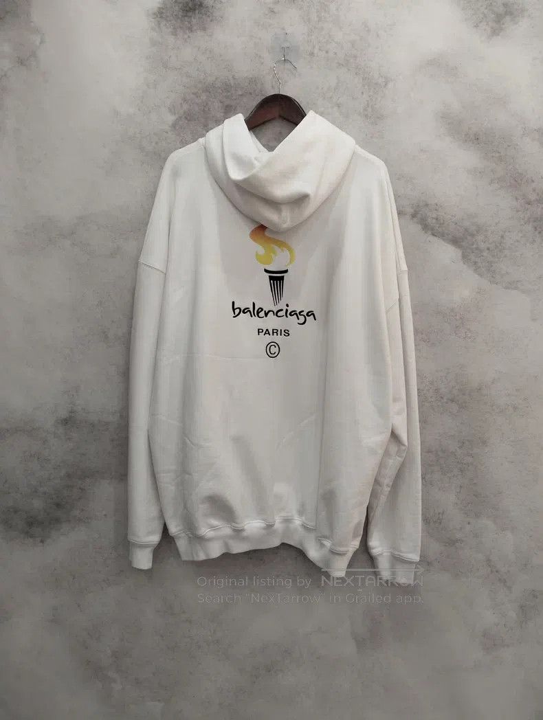 Balenciaga Balenciaga White Sweatshirt Size US M / EU 48-50 / 2 - 2 Thumbnail