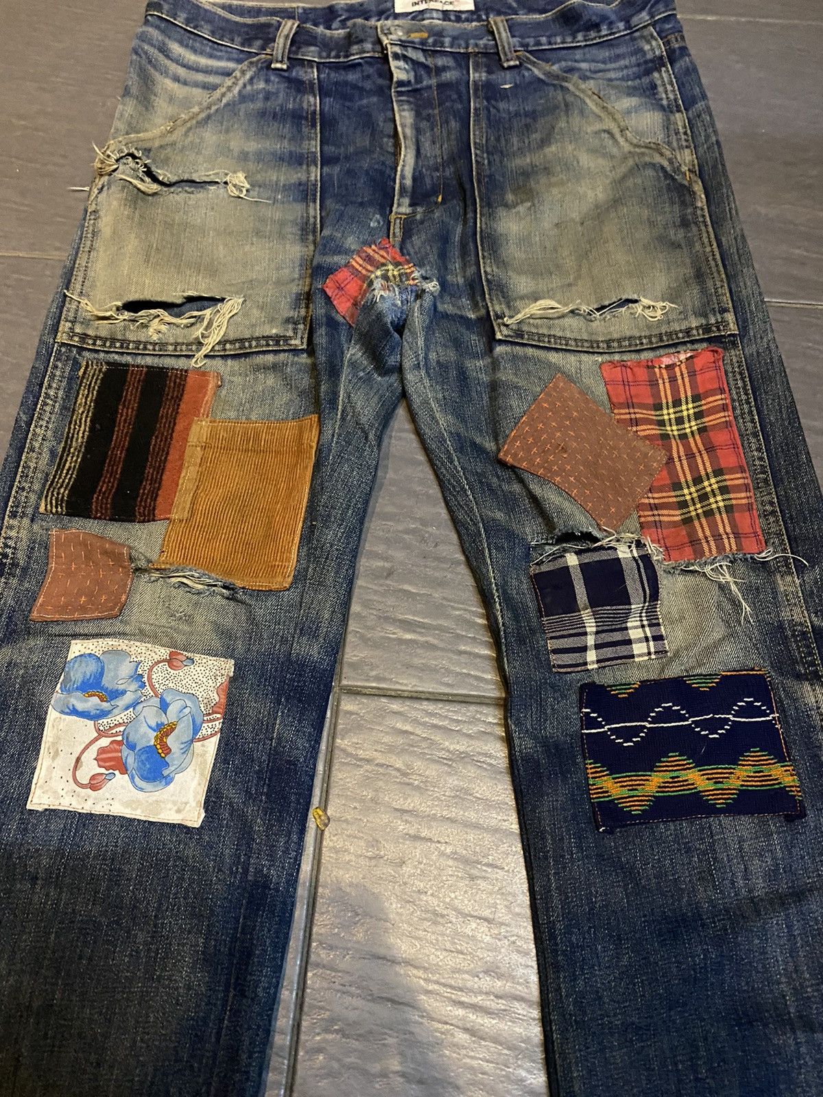 Hysteric Glamour Japanese distressed denim patchwork Size US 34 / EU 50 - 2 Thumbnail