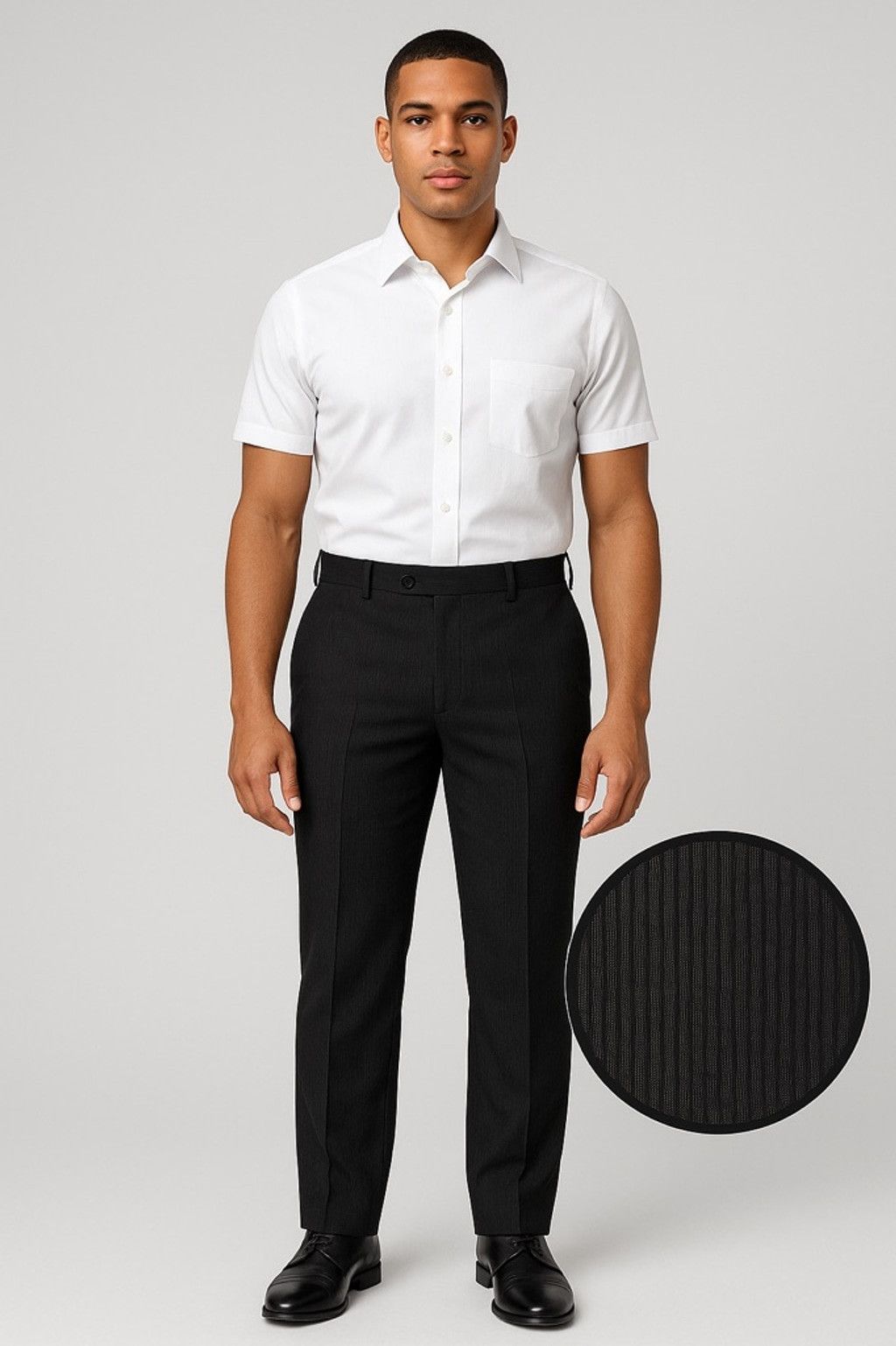 Other Vittorino Ribbed Black Dress Pants 32x32 – Textured Tailored Size US 32 / EU 48 - 3 Thumbnail