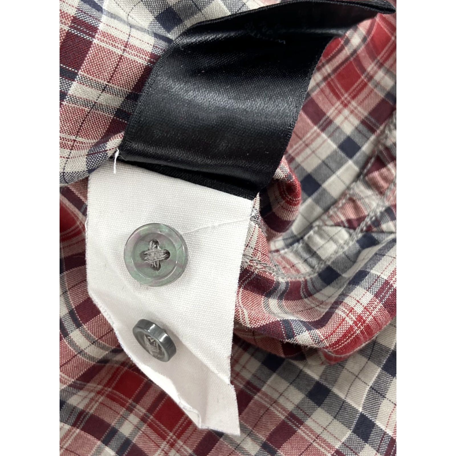 John Varvatos John Varvatos USA Men's Button Up Long Sleeve Plaid Cotton Shirt Size Large Red Size US L / EU 52-54 / 3 - 6 Thumbnail