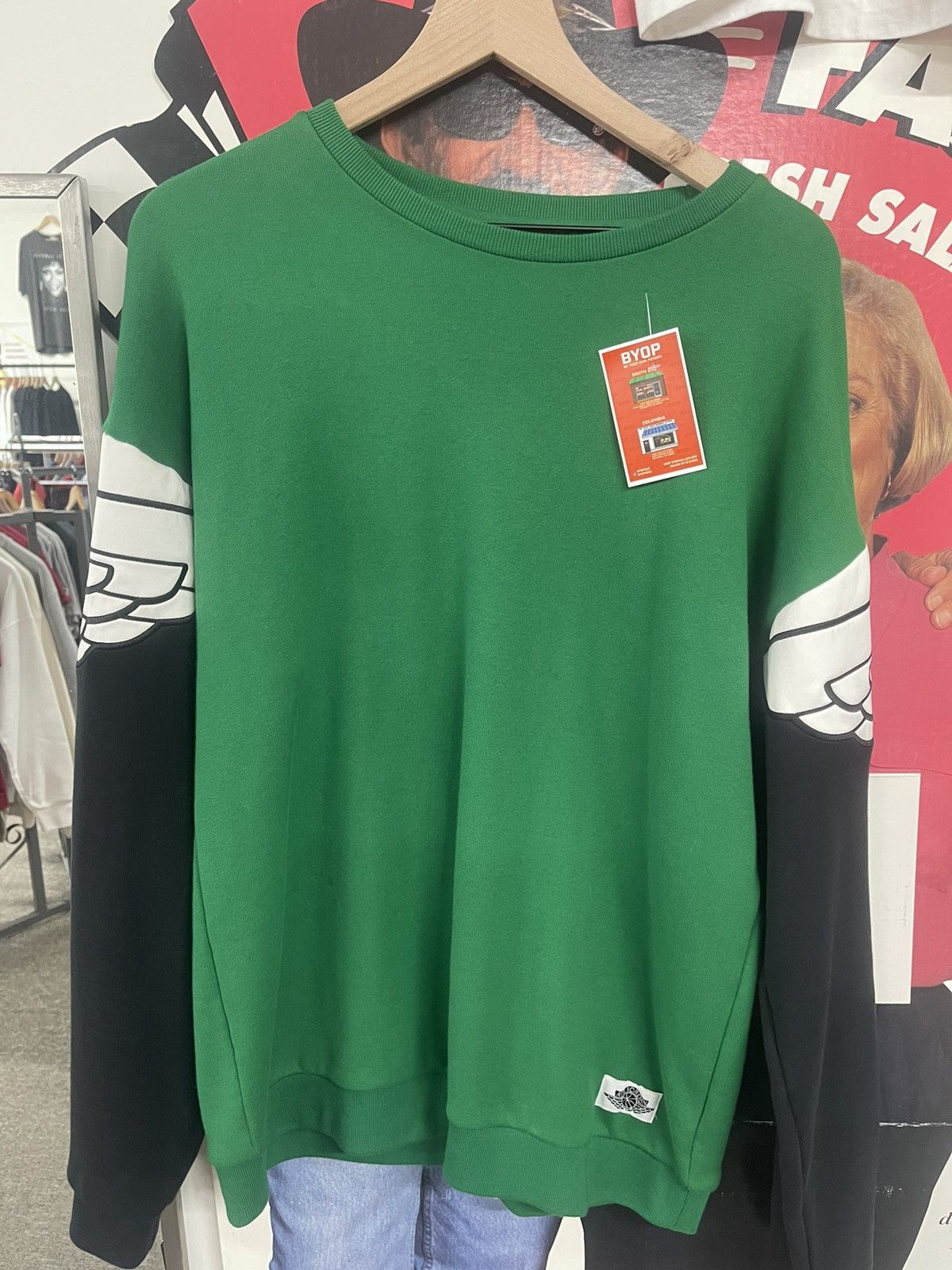 Vintage Green jordan long sleeve Size US L / EU 52-54 / 3 - 1 Preview