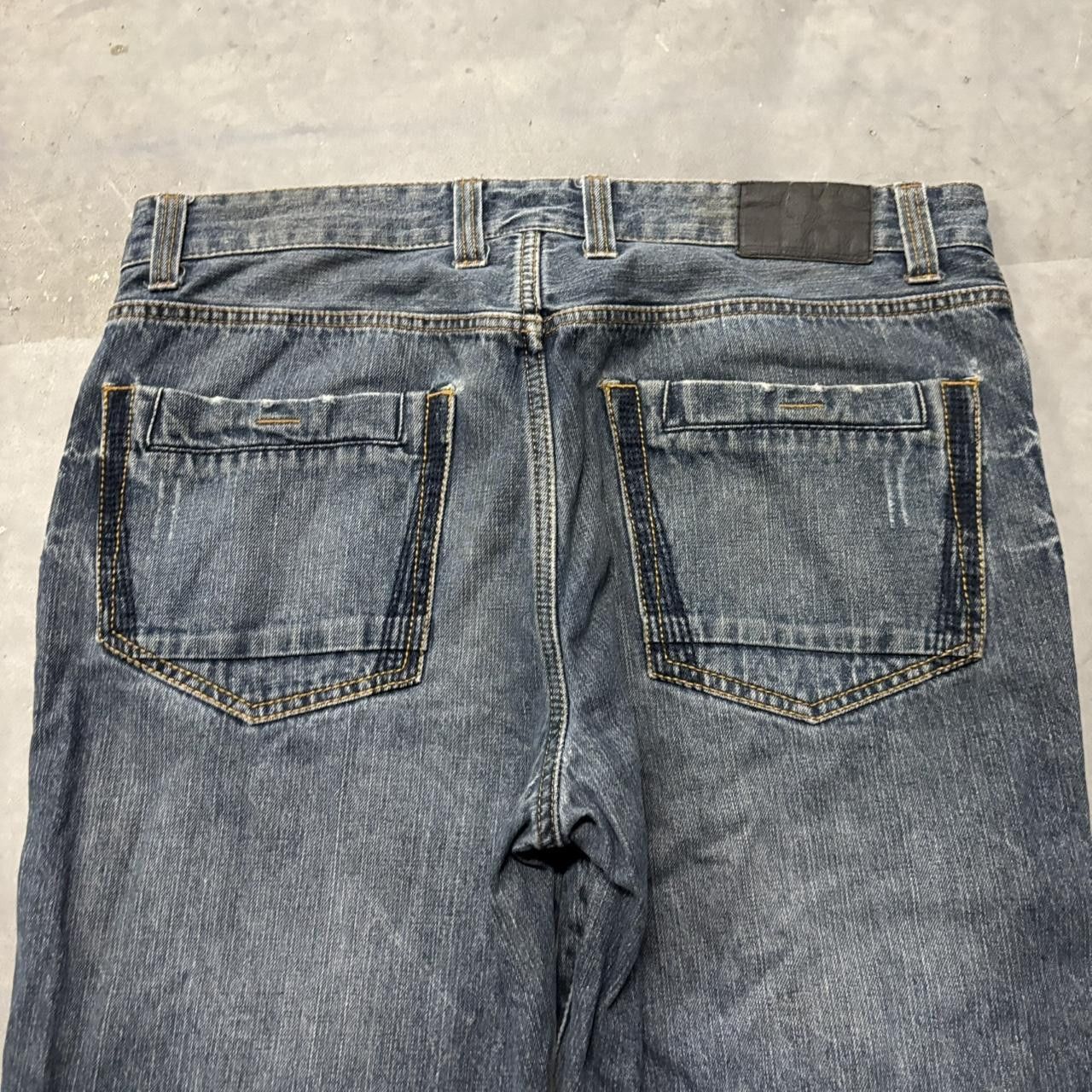 Japanese Brand × Vintage Crazy Vintage Y2K/2000s Grunge Dark Wash Denim Jeans! Size US 34 / EU 50 - 7 Thumbnail