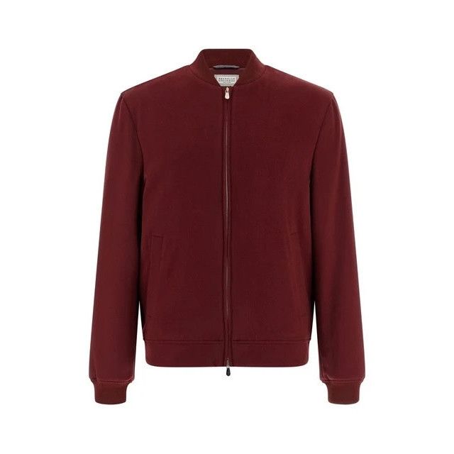 Brunello Cucinelli BRUNELLO CUCINELLI Red Cashmere Bomber Jacket New & Authenti Size US L / EU 52-54 / 3 - 1 Thumbnail