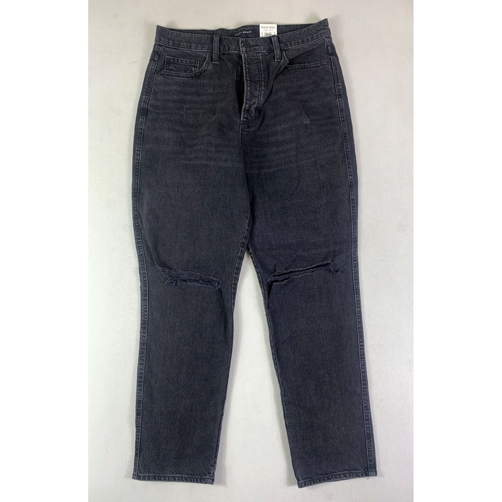 Lucky Brand Lucky Brand Mom Jeans Womens Black High Rise 14/32 Distressed Denim Size 36" / US 14 / IT 50 - 2 Thumbnail