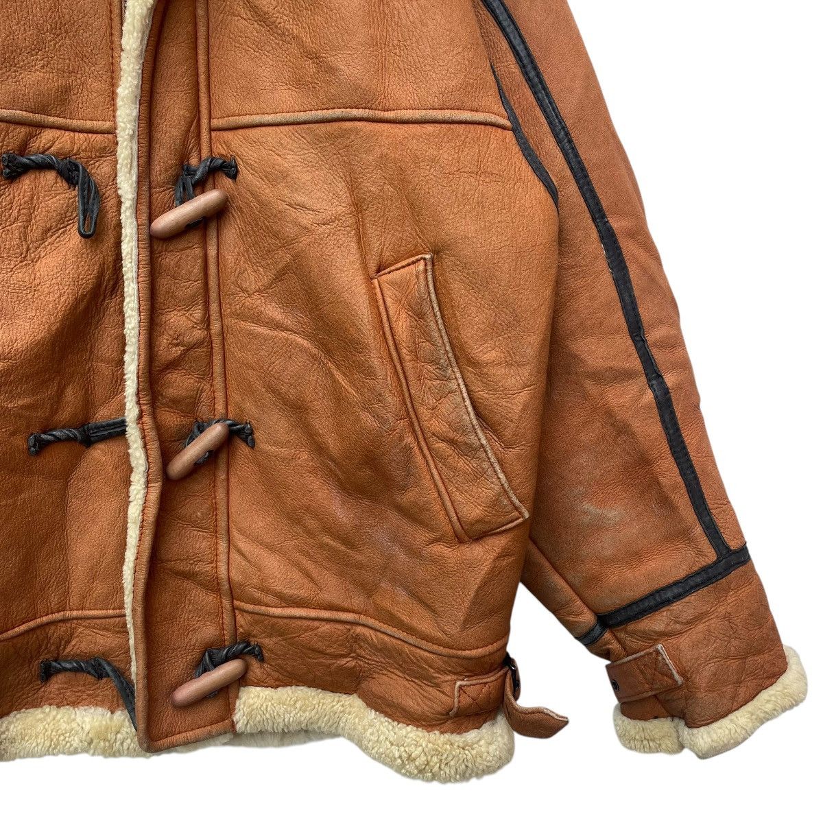 Aviator Nation × Genuine Leather 💥Vintage B3 Sheepskin Leather Sherpa Toggles button Jacket Size US M / EU 48-50 / 2 - 5 Thumbnail