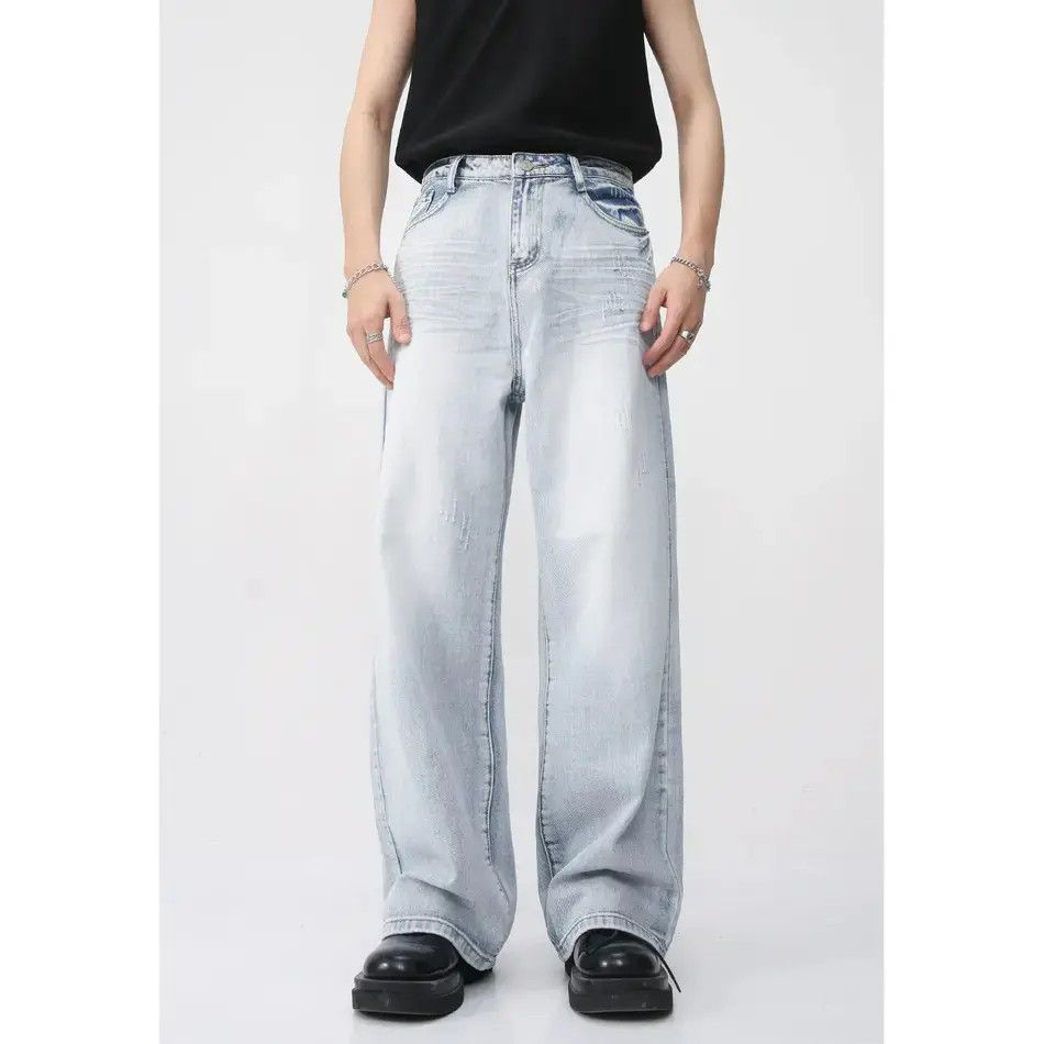 Japanese Brand Retro loose high street straight leg jeans Size US 32 / EU 48 - 3 Thumbnail