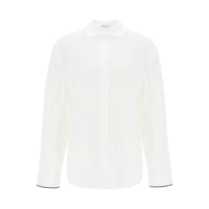image of Brunello Cucinelli O1S22I1N0424 Wide Sleeve Shirt In White, Women's (Size Large)