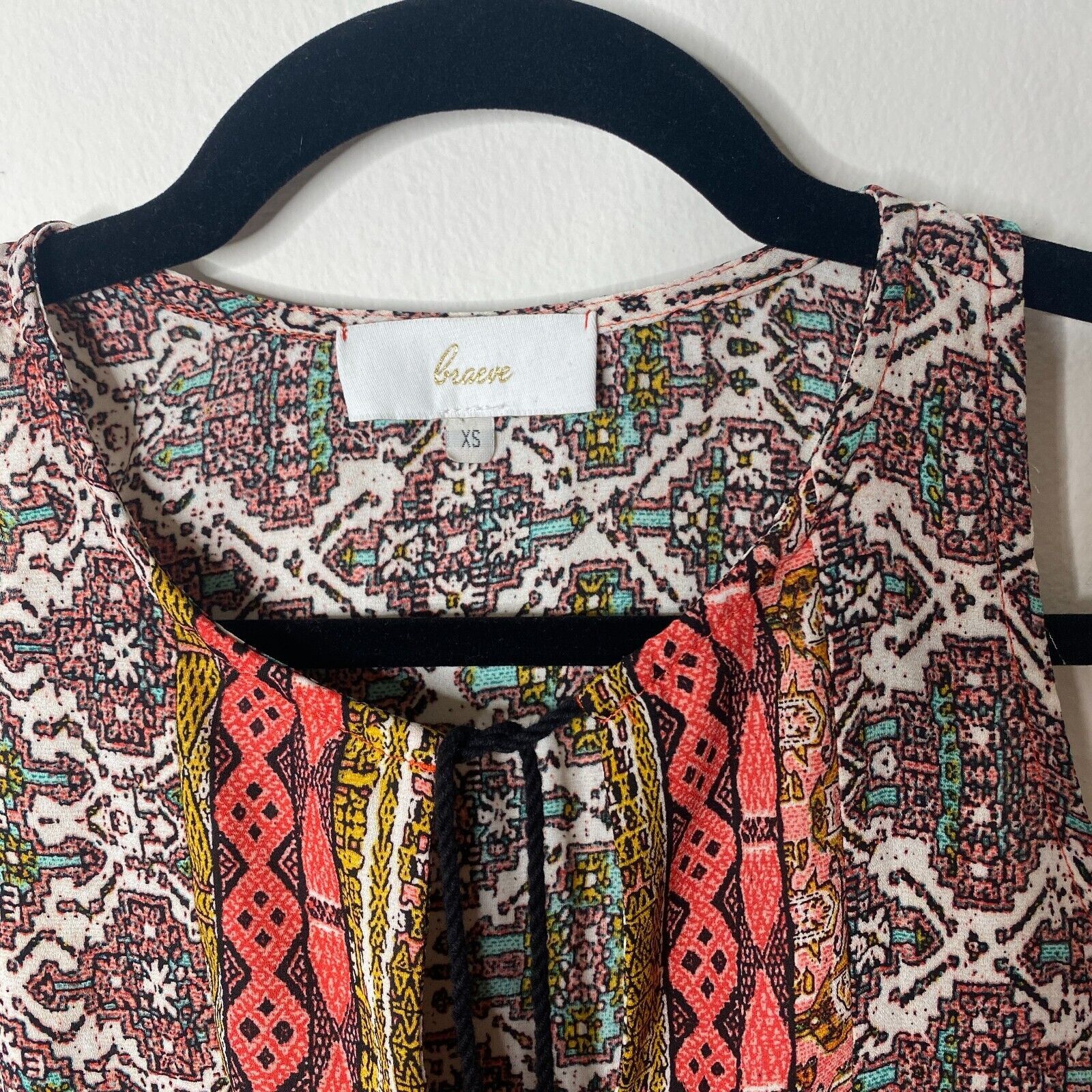 Other Braeve Brown Peach Multi Aztec Front Tie Sleeveless Tank XS Size XS / US 0-2 / IT 36-38 - 3 Thumbnail