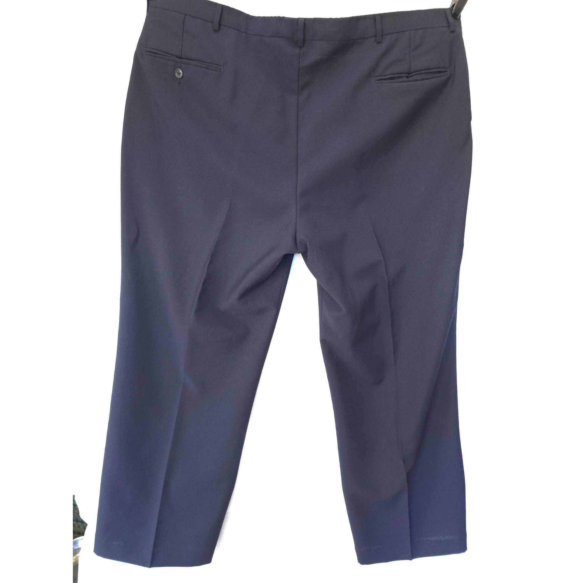 Haggar Haggar Mens Wool Dress pants 46X30 Classic Fit Black Size US 44 / EU 60 - 4 Thumbnail