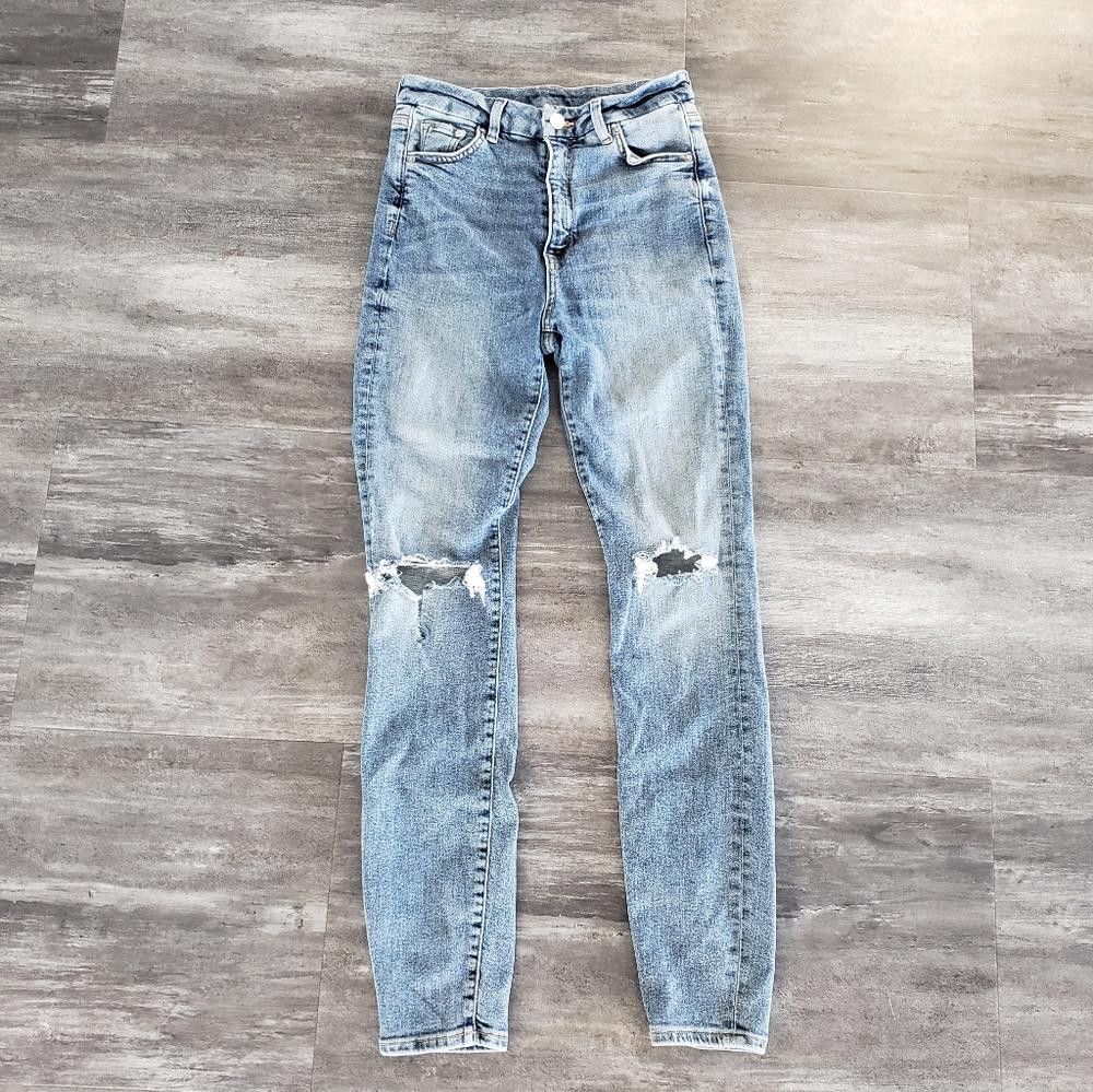 Designer Denim Distressed High Waisted Super Skinny Jean Size 26" / US 2 / IT 38 - 1 Thumbnail