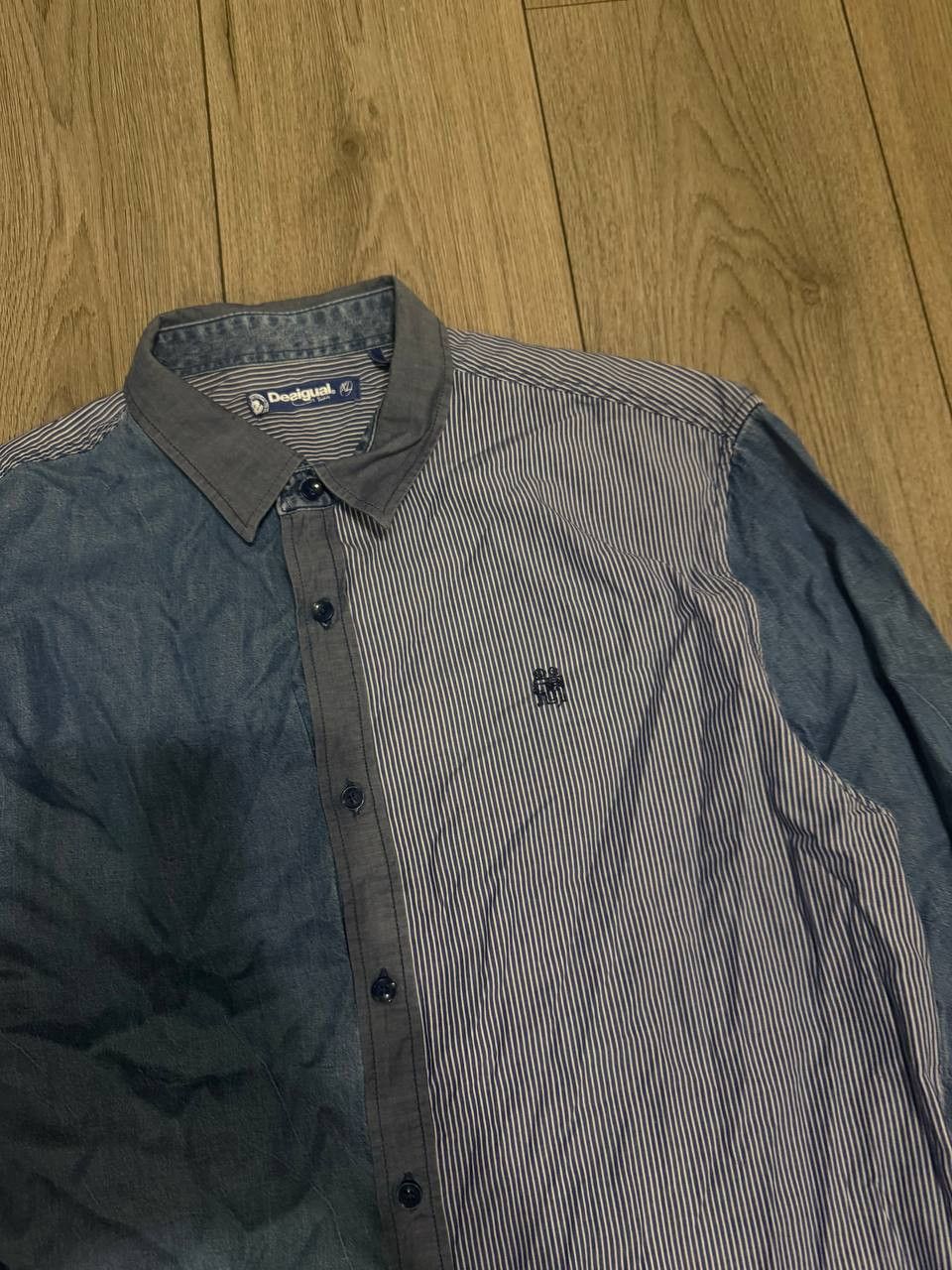 Desigual Desigual Shirt Men XL Blue Regular Long Sleeve Avant-Garde Size US XL / EU 56 / 4 - 3 Thumbnail