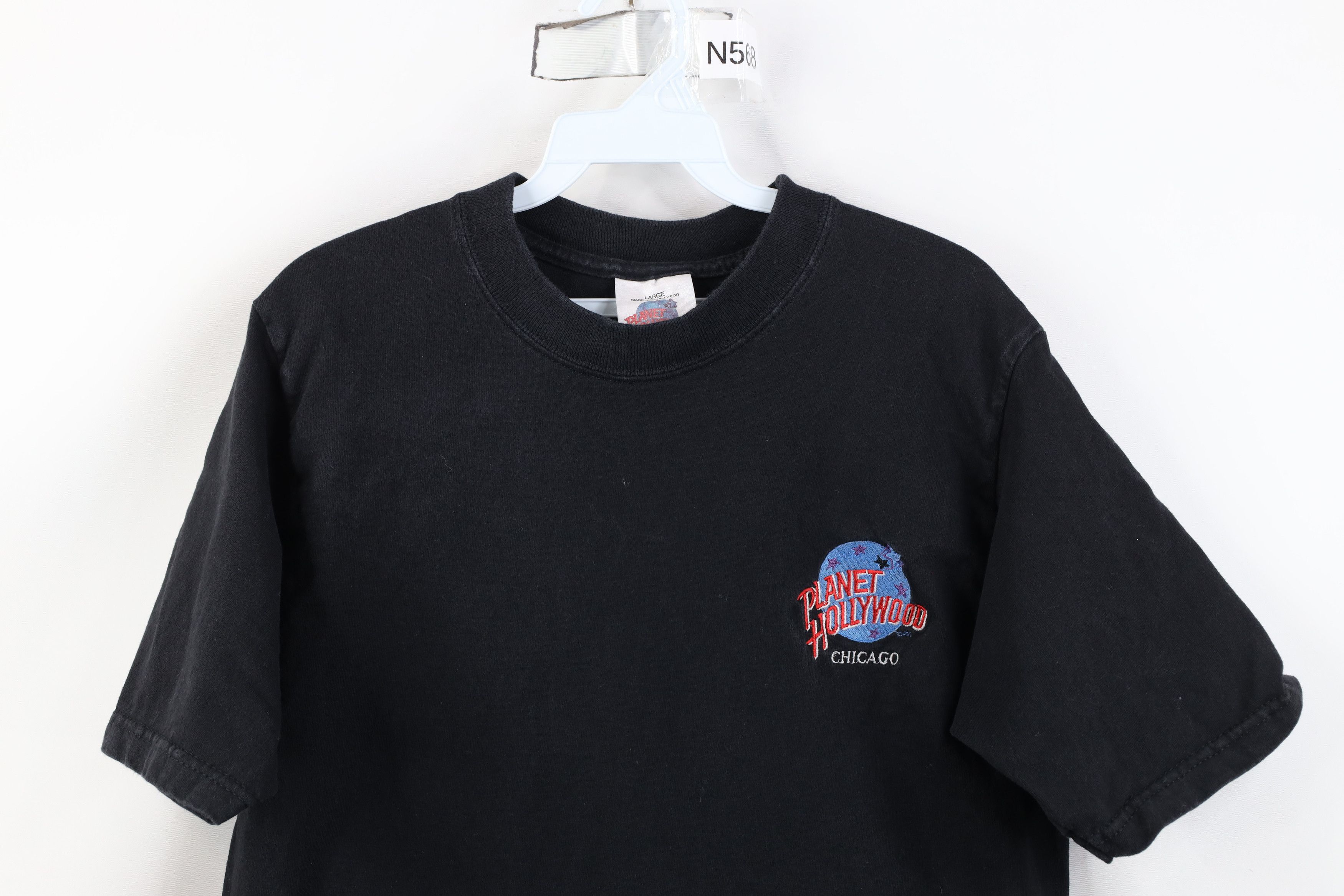 Vintage Vintage 90s Planet Hollywood Chicago Spell T-Shirt Black USA Size US L / EU 52-54 / 3 - 2 Thumbnail