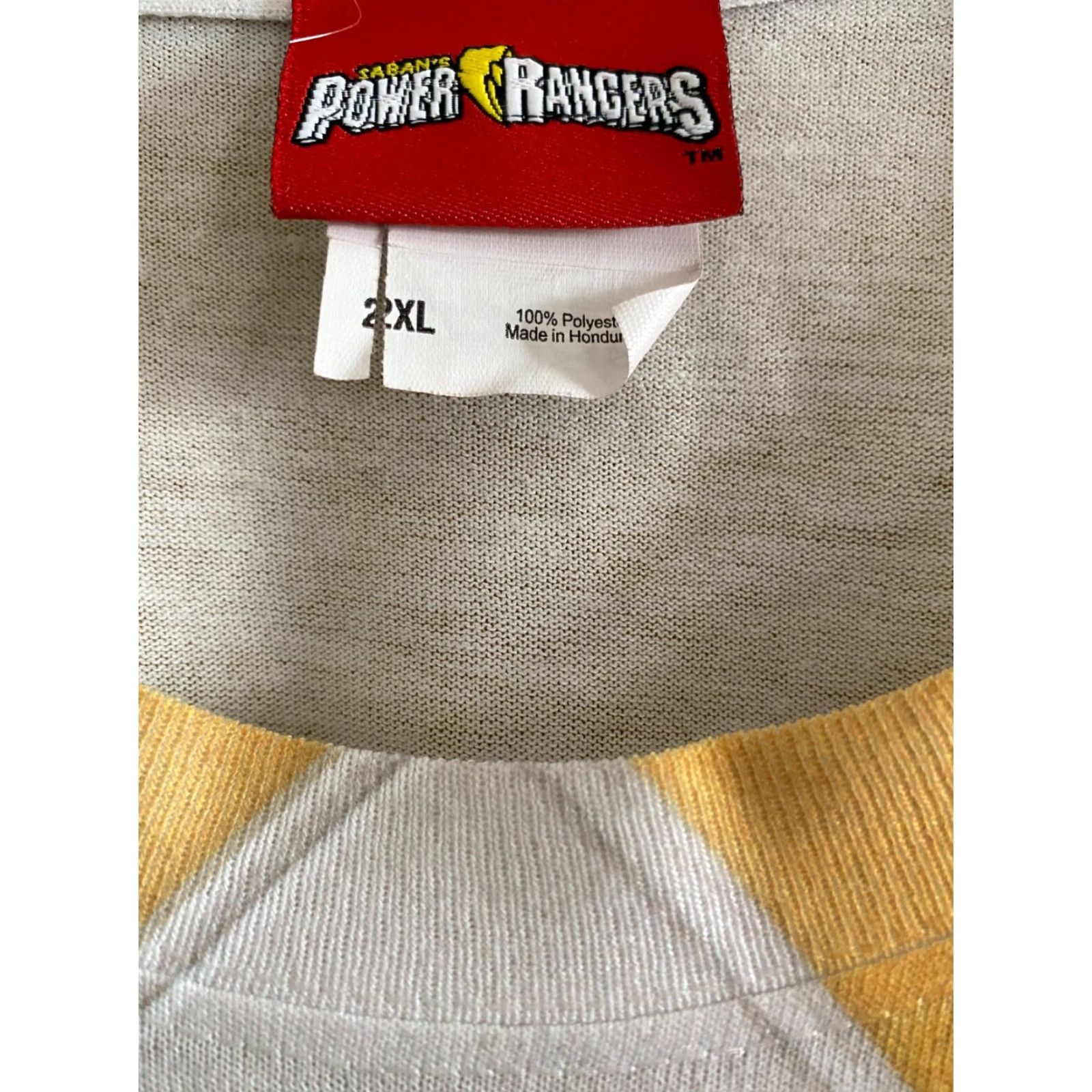 Vintage Mighty Morphin Power Rangers Adult Mens-2XL Yellow Shirt Costume Size US XXL / EU 58 / 5 - 3 Thumbnail
