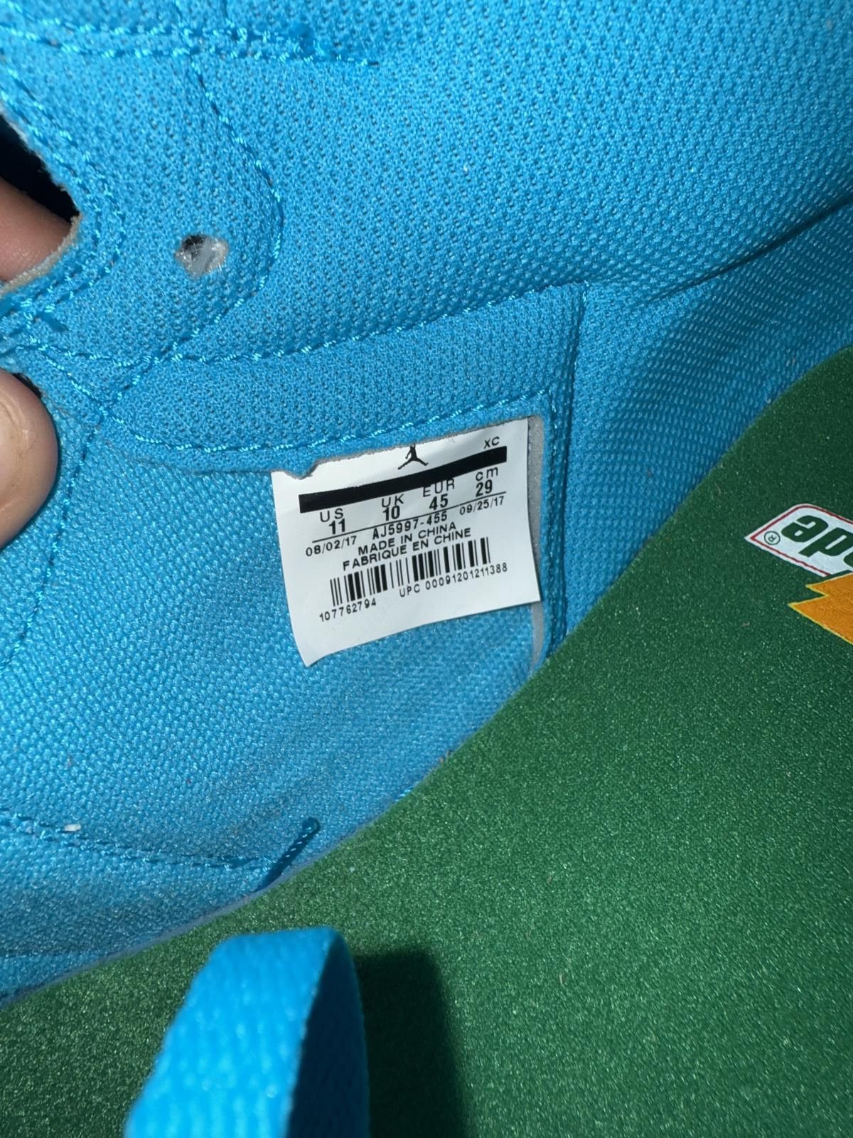 Nike Jordan 1 Retro High Gatorade Blue Lagoon Size US 10.5 / EU 43-44 - 10 Thumbnail