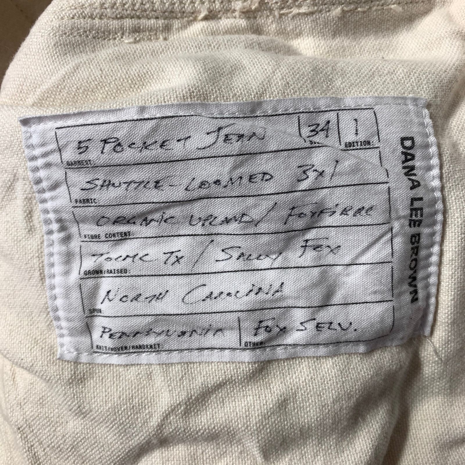 Dana Lee DANA LEE BROWN Size L Cream Cotton Pants Size US 34 / EU 50 - 4 Thumbnail