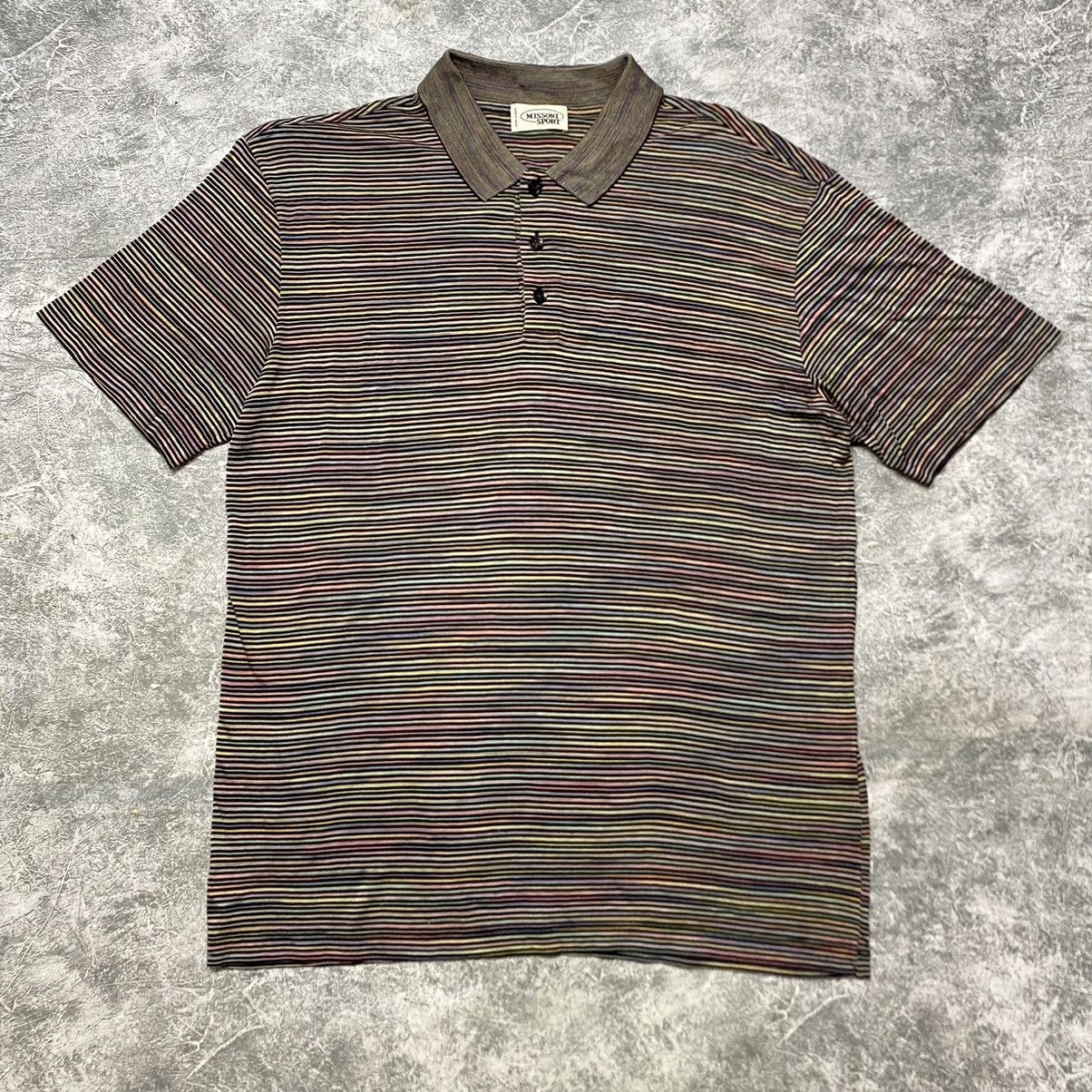 Missoni Vintage 90s Missoni Polo Stripe Shirt Size US M / EU 48-50 / 2 - 1 Thumbnail