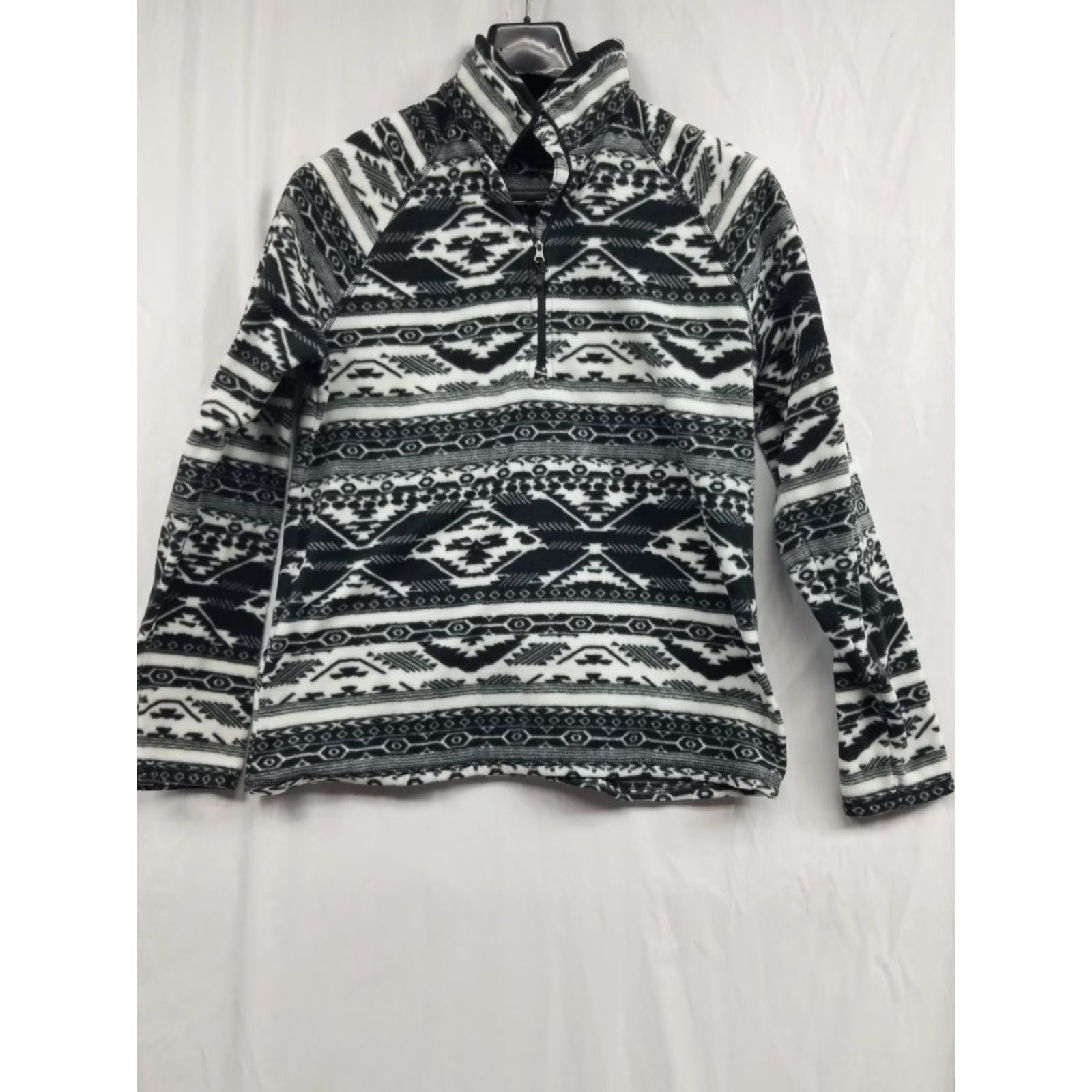 Eddie Bauer Eddie Bauer Fleece Womens Large Jacket Sweater Aztec Black 1/4 Zip Pullover Size L / US 10 / IT 46 - 2 Thumbnail