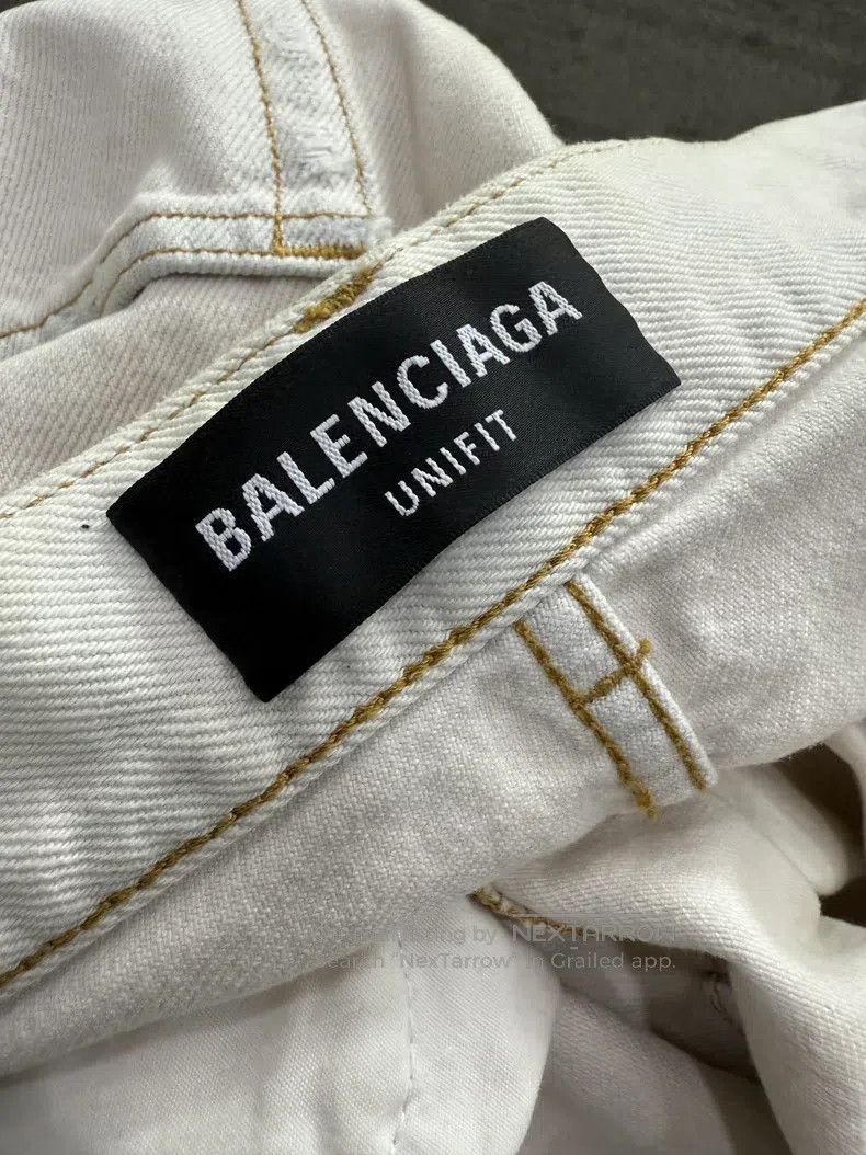 Balenciaga Balenciaga size S White Aged Denim Pants Size S Size US 27 - 3 Thumbnail