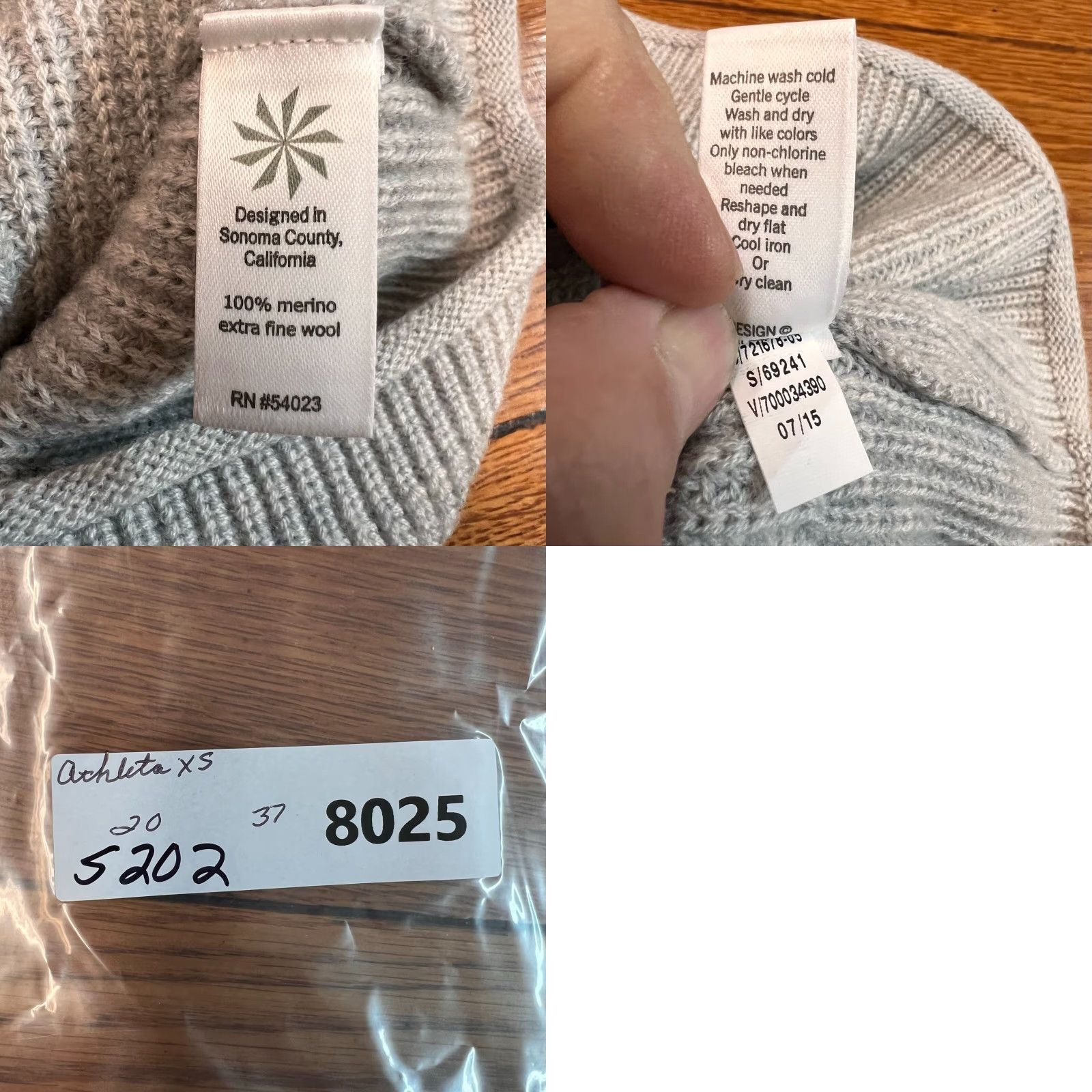 Athleta VINTAGE Athleta Mock Neck Ribbed Sweater Dress XS Gray Merino Wool Oversized Dress Women Size XS / US 0-2 / IT 36-38 - 8 Thumbnail