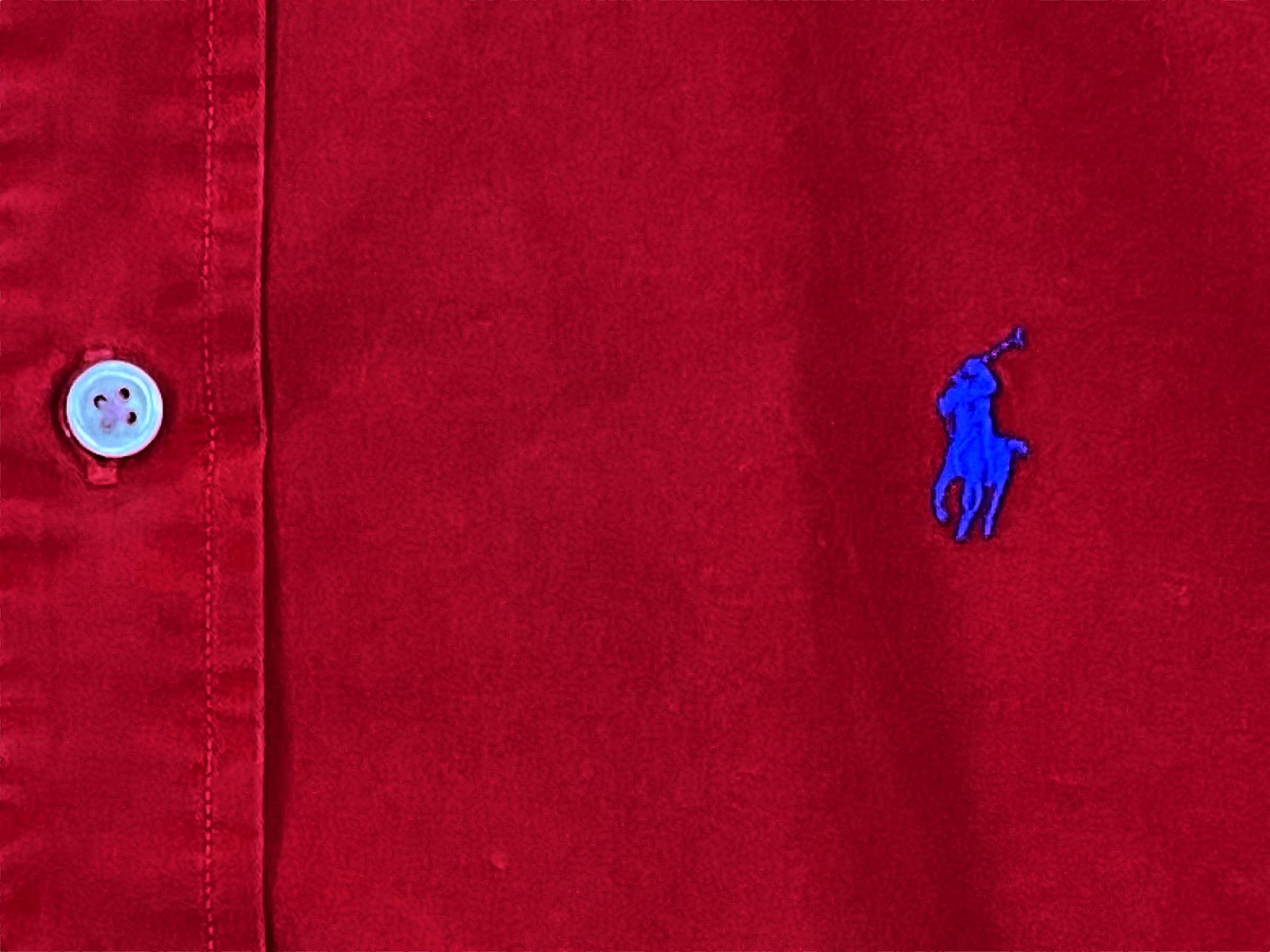 Polo Ralph Lauren × Vintage Vintage Polo Ralph Lauren Red Short Sleeve Shirt Size US L / EU 52-54 / 3 - 8 Thumbnail